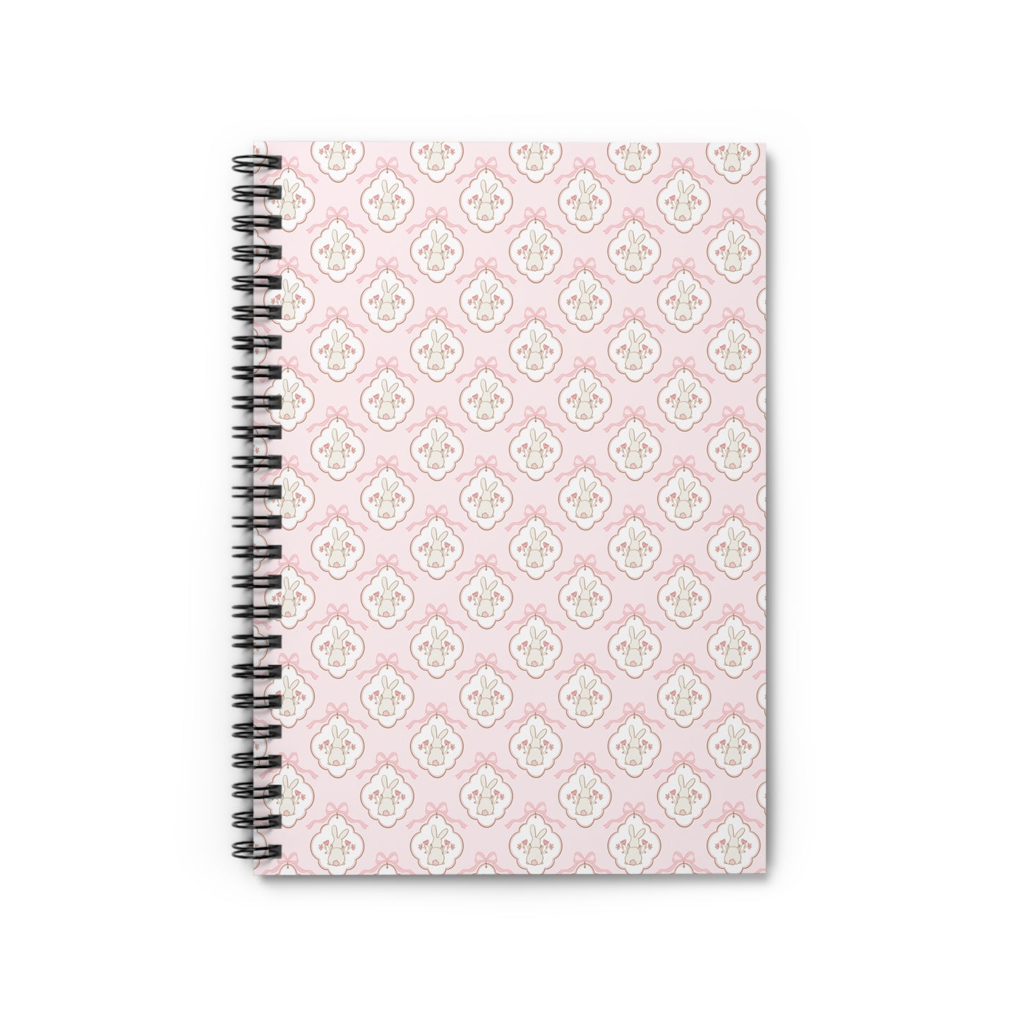 Elegant Floral Bunny Spiral Notebook - Ruled Lines for Creative Journaling