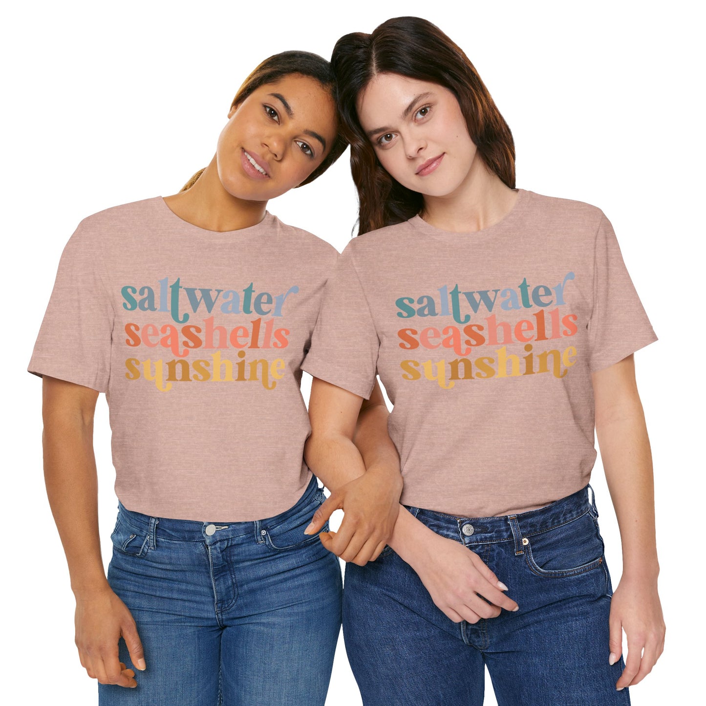 Coastal Vibes Unisex Jersey Tee - Saltwater Seashells Sunshine Design