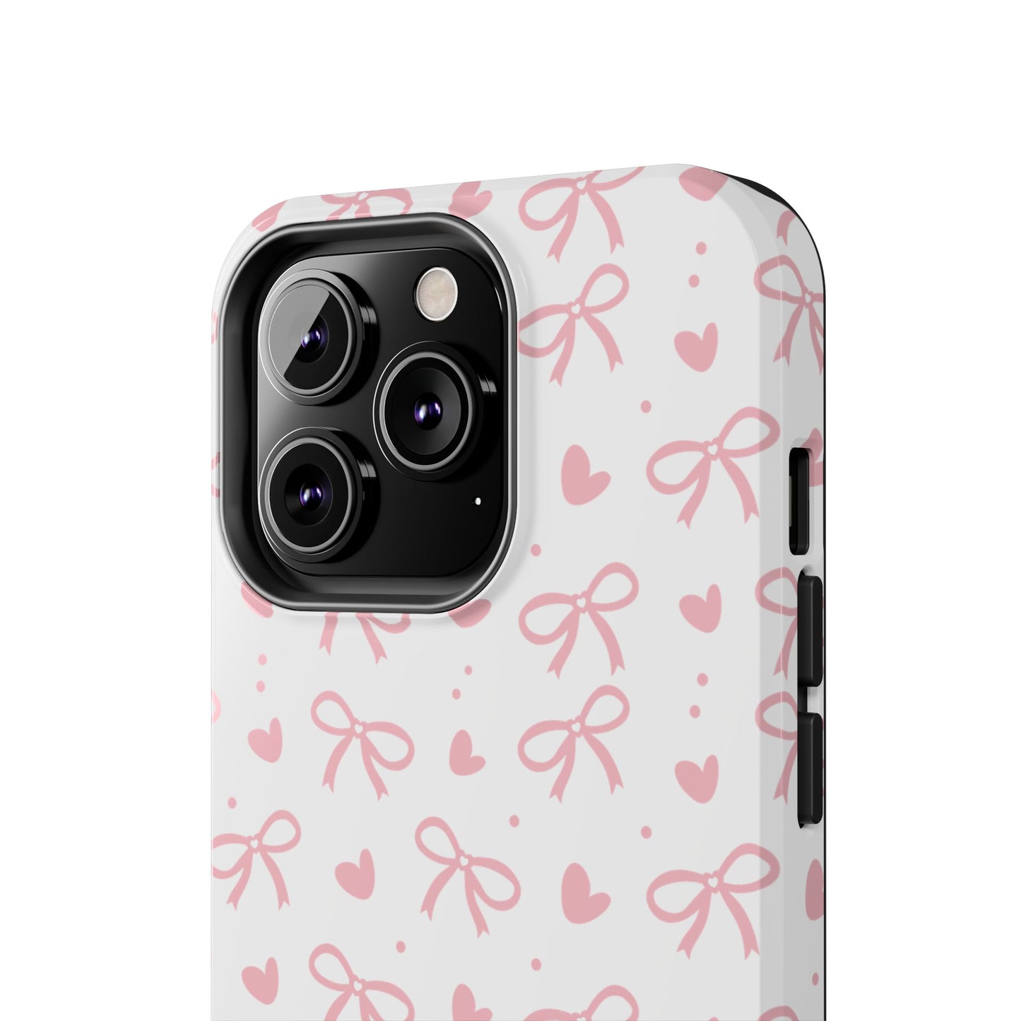 Love & Bows Tough Phone Cases for Girls, Cute Phone Cover, Valentine's Day Gift, Girly Accessories, Heart Pattern