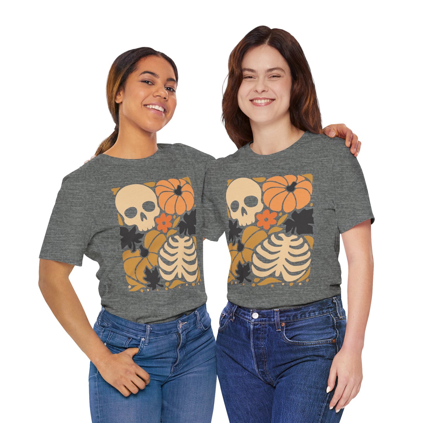 Autumn Vibes Graphic Tee | Halloween Shirt, Fall Apparel, Unisex Tee, Spooky Fashion, Pumpkin Skull Top