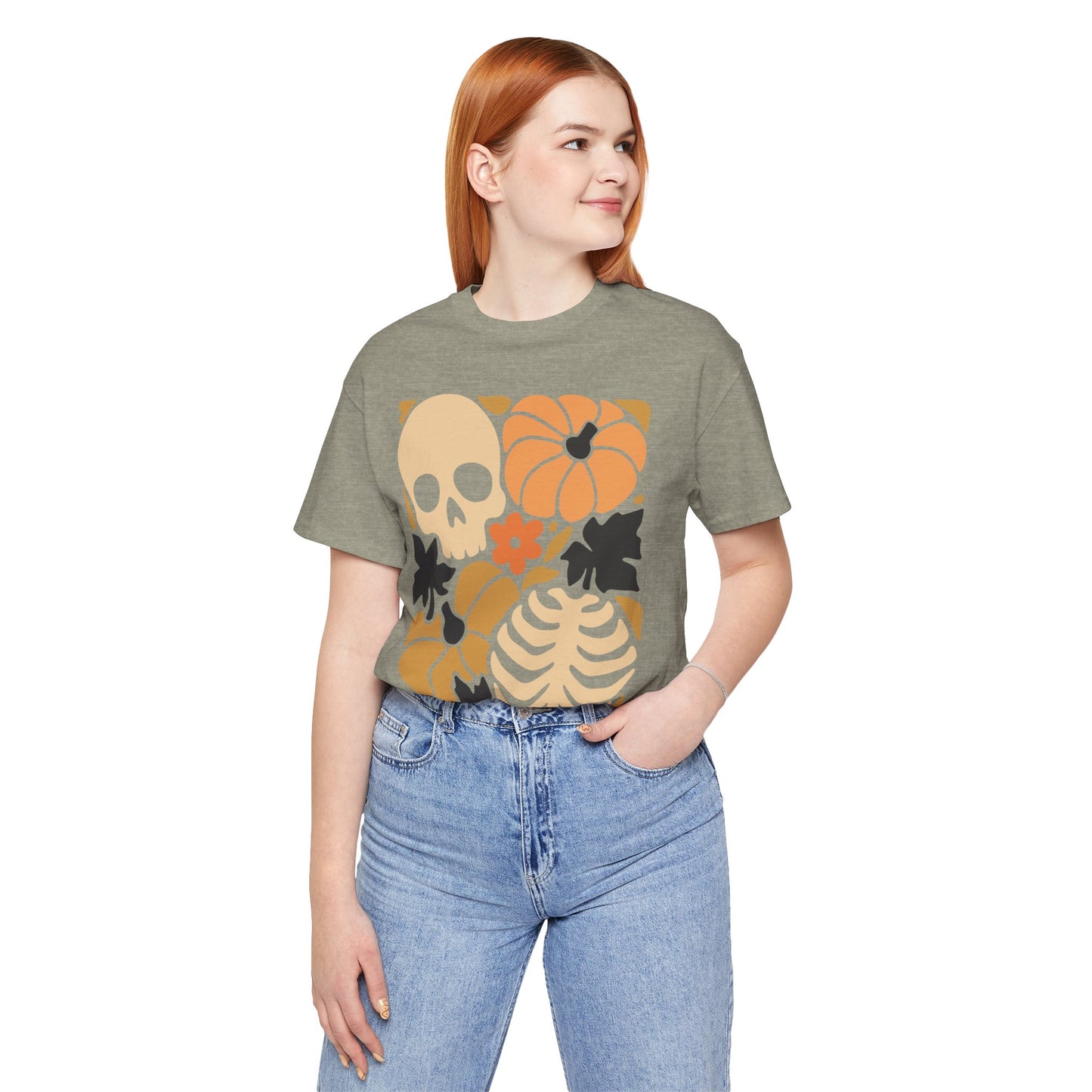 Autumn Vibes Graphic Tee | Halloween Shirt, Fall Apparel, Unisex Tee, Spooky Fashion, Pumpkin Skull Top