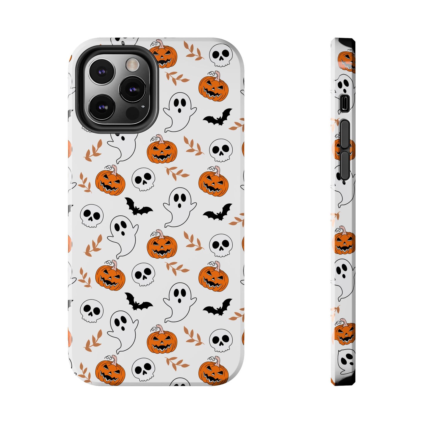 Halloween Themed Tough Phone Cases, Spooky Ghosts & Skulls, Perfect for Fall Decor, Unique Gift for Halloween Lovers, Fun Pumpkin Design