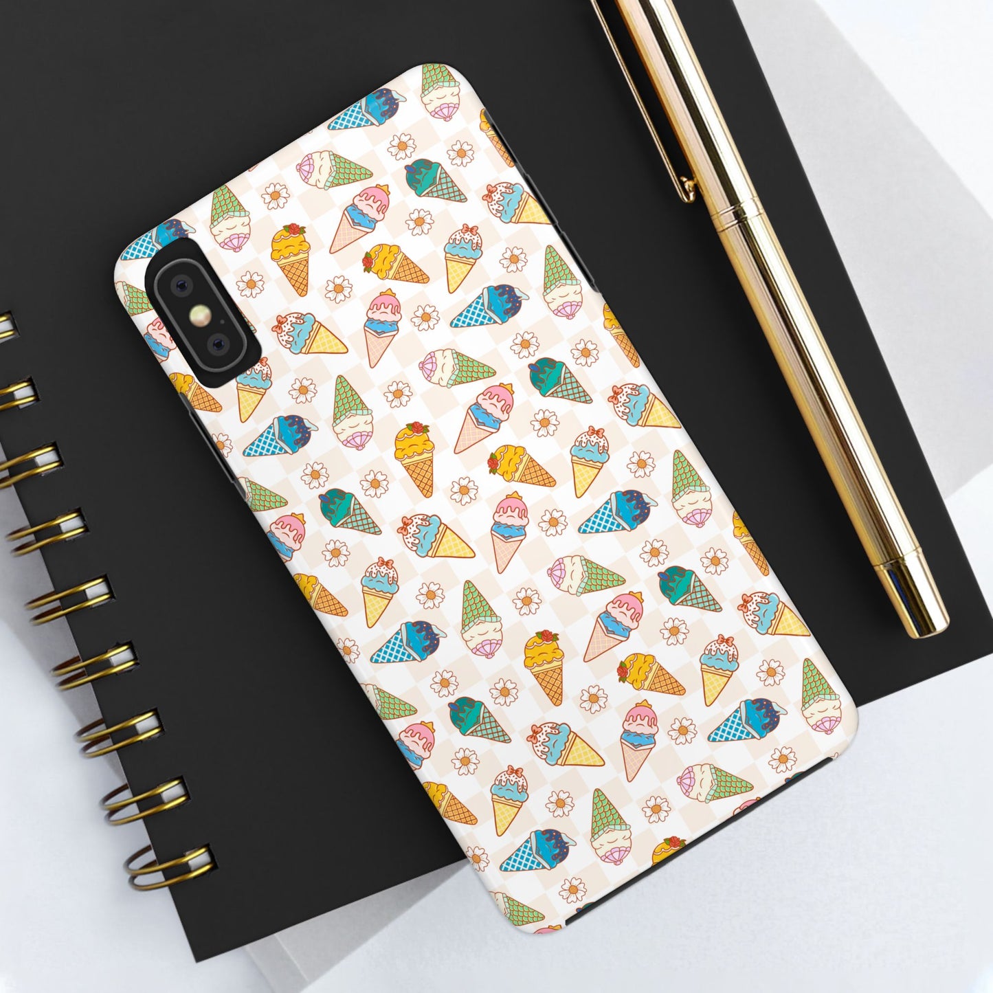 Princess Themed Colorful Ice Cream Tough Phone Cases - Fun, Giftable, Summer Vibe, Durable Protection for Your Device, Perfect for Food Lovers, Bright