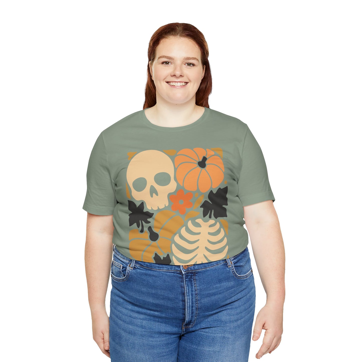 Autumn Vibes Graphic Tee | Halloween Shirt, Fall Apparel, Unisex Tee, Spooky Fashion, Pumpkin Skull Top