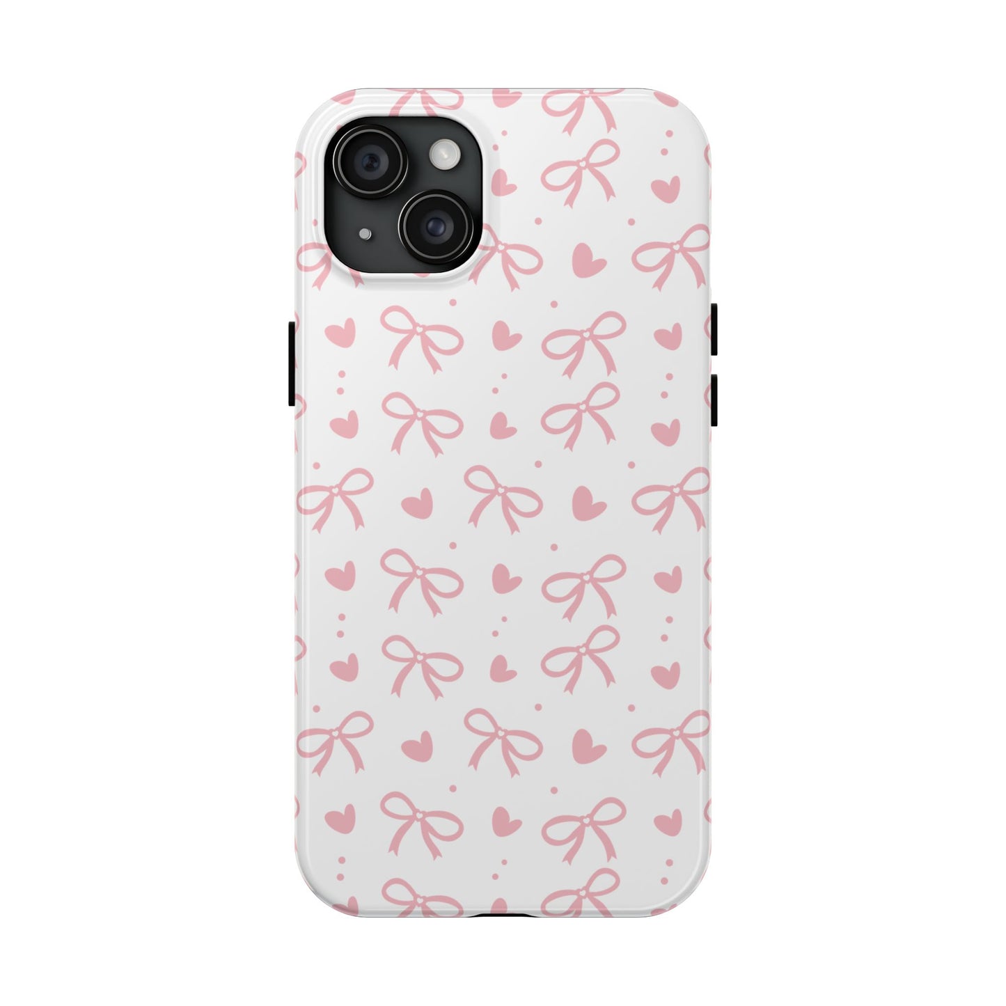 Love & Bows Tough Phone Cases for Girls, Cute Phone Cover, Valentine's Day Gift, Girly Accessories, Heart Pattern