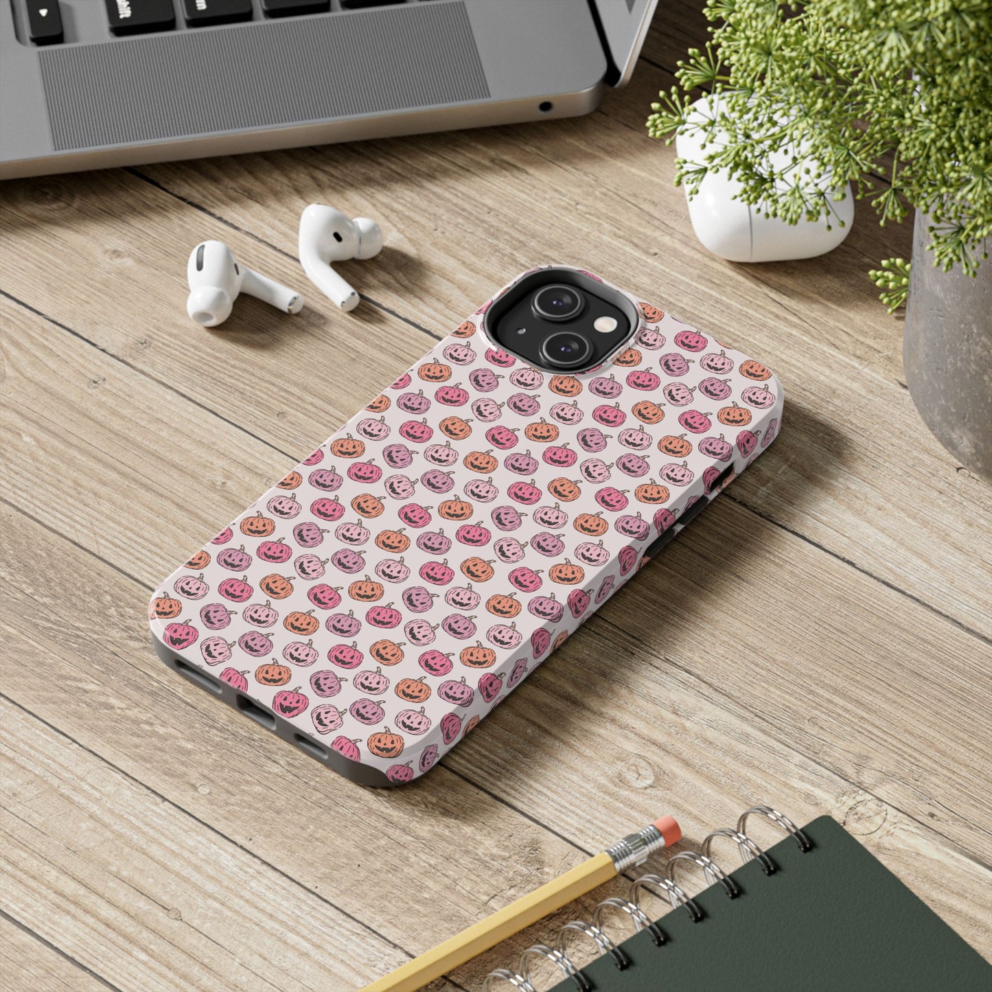 Cute Pumpkin Pattern Tough Phone Cases | Fall Decor, Halloween Accessories, Gifts for Her, Trendy Phone Protection