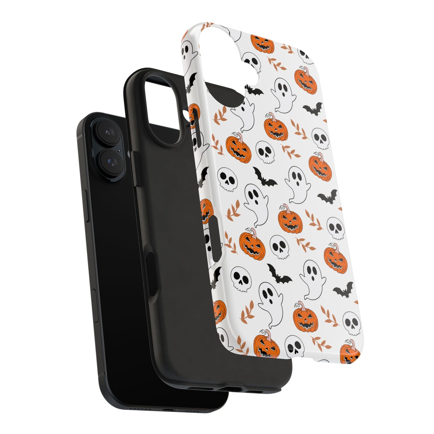 Halloween Themed Tough Phone Cases, Spooky Ghosts & Skulls, Perfect for Fall Decor, Unique Gift for Halloween Lovers, Fun Pumpkin Design