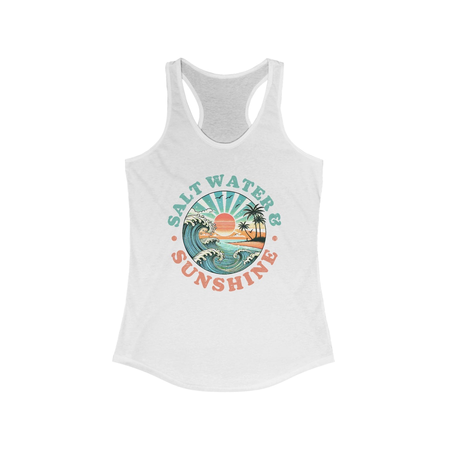 Salt Water & Sunshine Racerback Tank Top - Perfect for Beach Days!