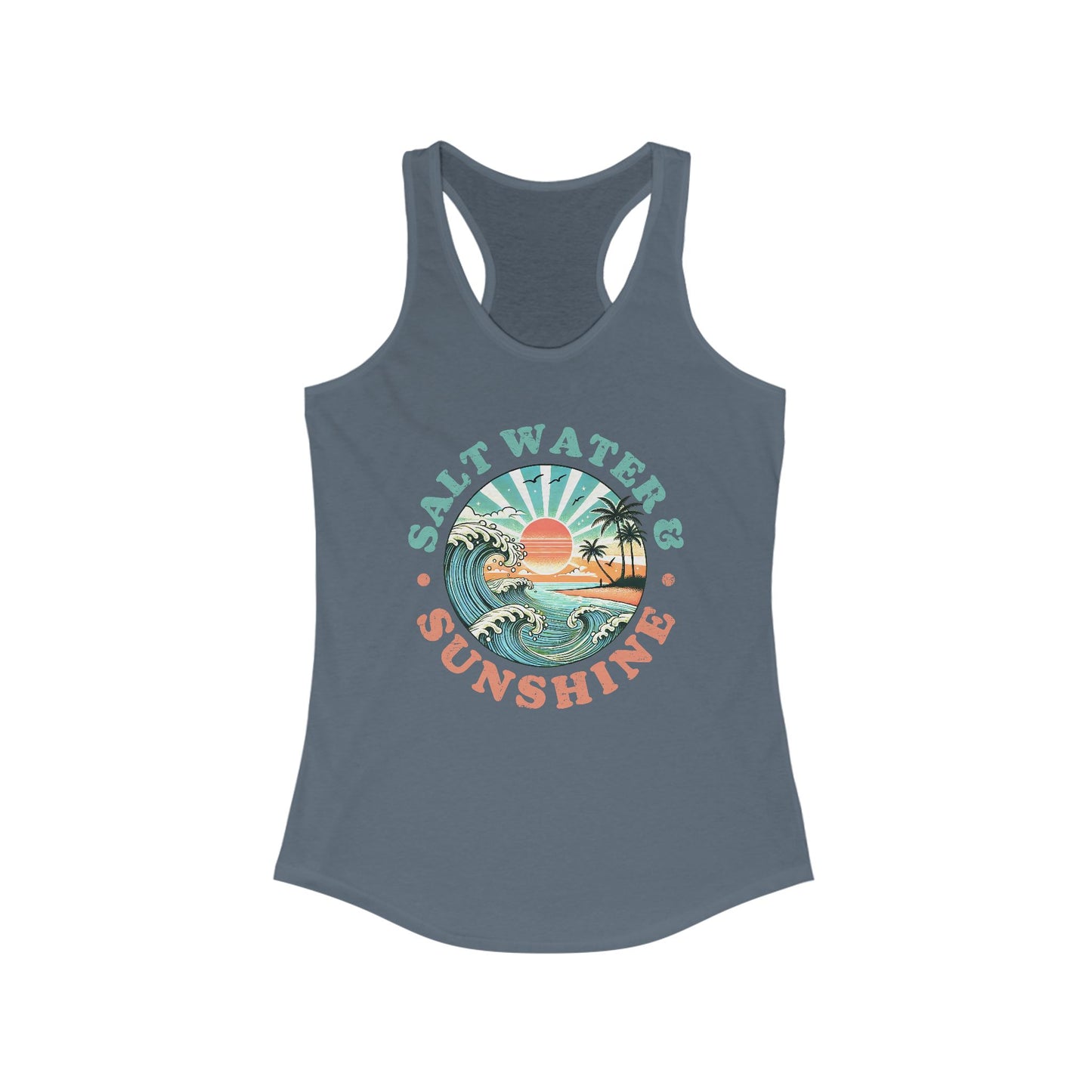 Salt Water & Sunshine Racerback Tank Top - Perfect for Beach Days!