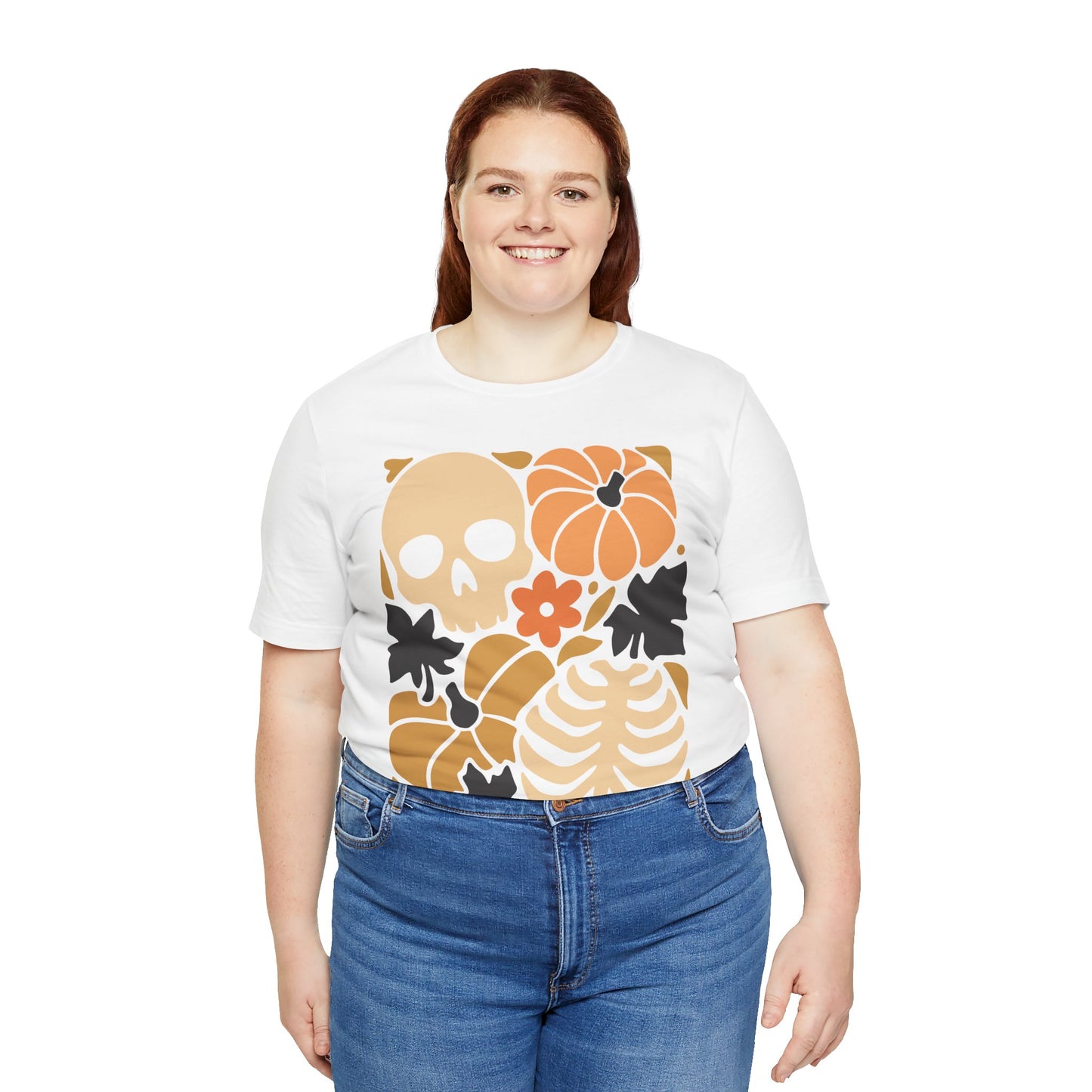 Autumn Vibes Graphic Tee | Halloween Shirt, Fall Apparel, Unisex Tee, Spooky Fashion, Pumpkin Skull Top