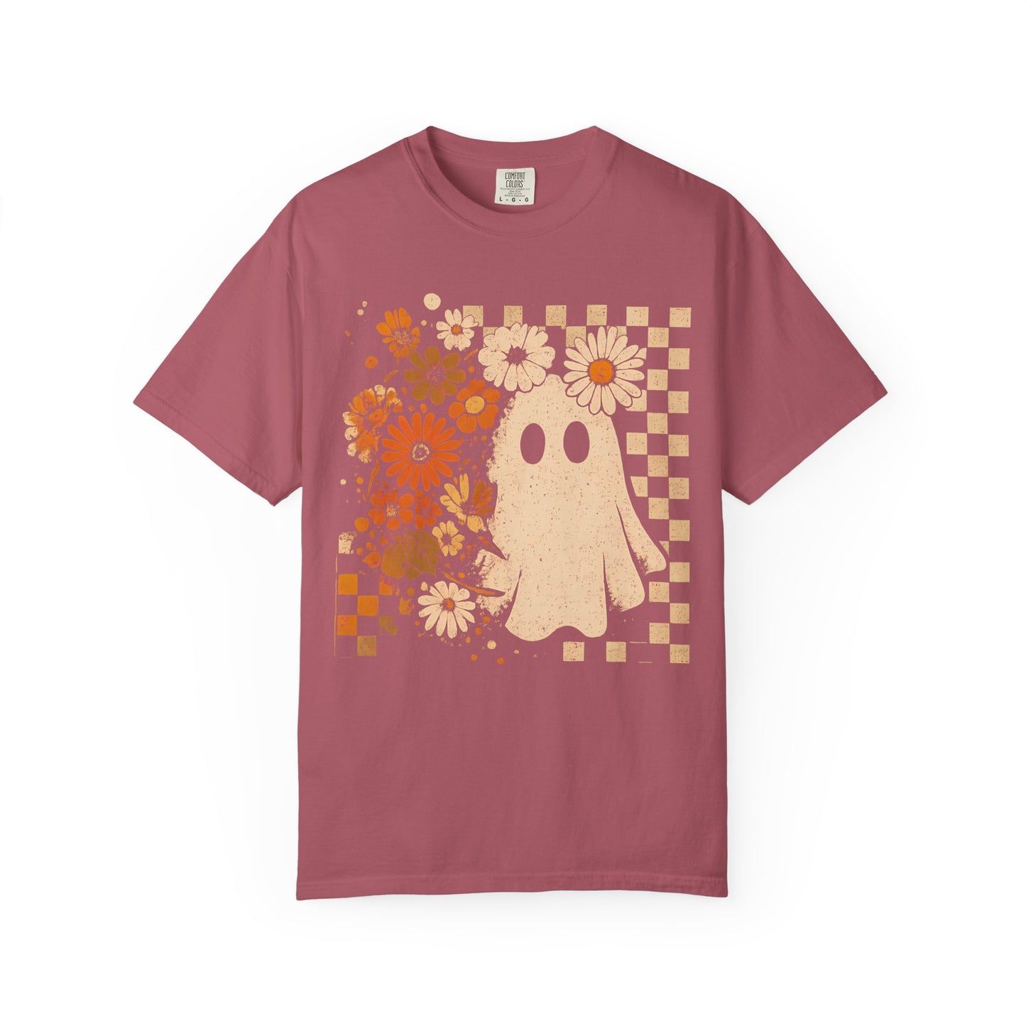 Whimsical Floral Ghost T-shirt, Casual Tee for Art Lovers, Perfect Gift for Halloween, Fall Fashion