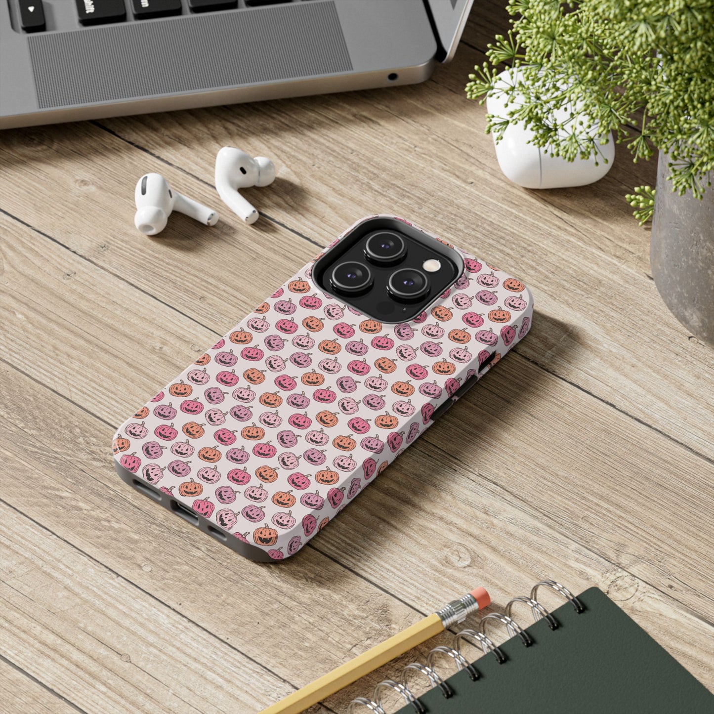 Cute Pumpkin Pattern Tough Phone Cases | Fall Decor, Halloween Accessories, Gifts for Her, Trendy Phone Protection