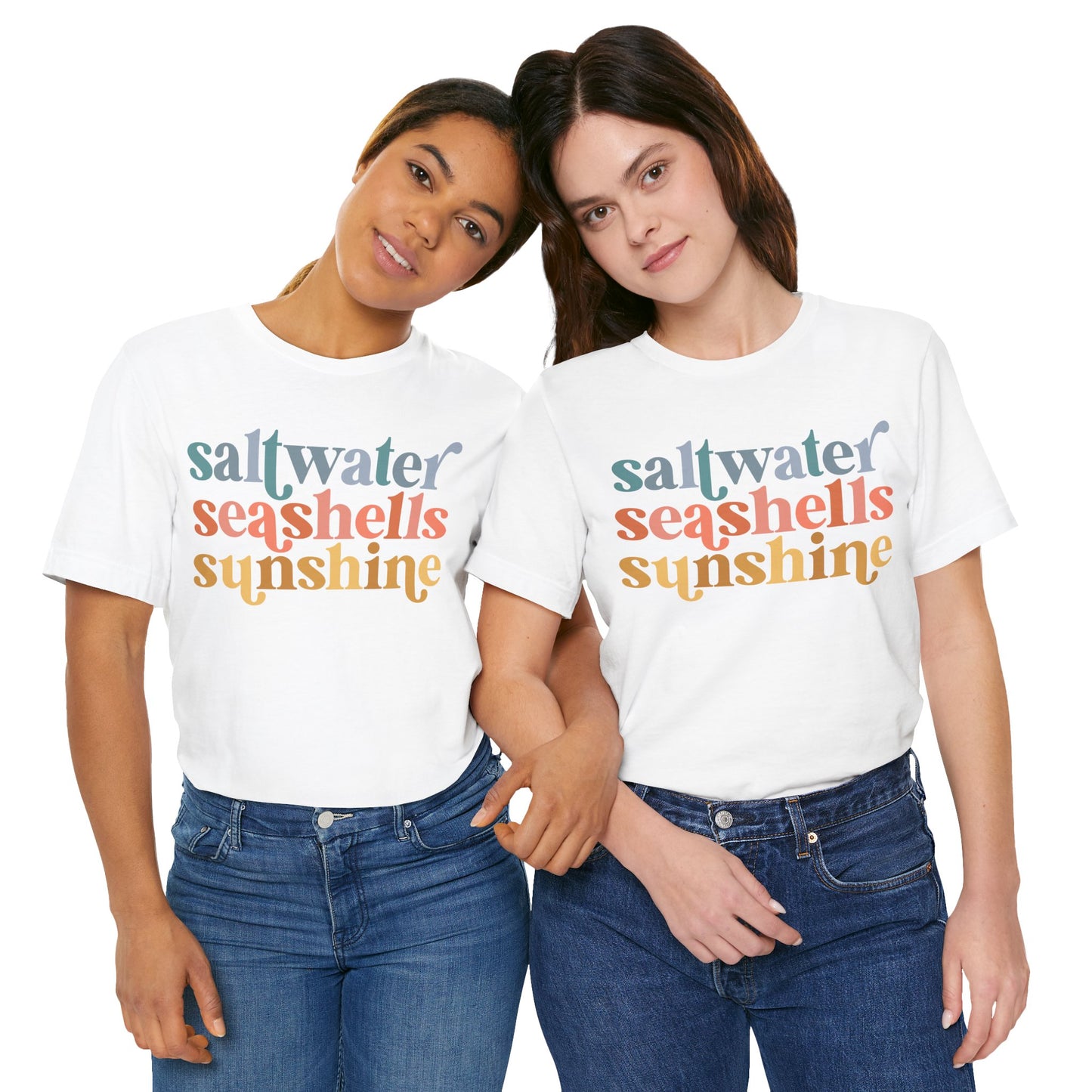 Coastal Vibes Unisex Jersey Tee - Saltwater Seashells Sunshine Design