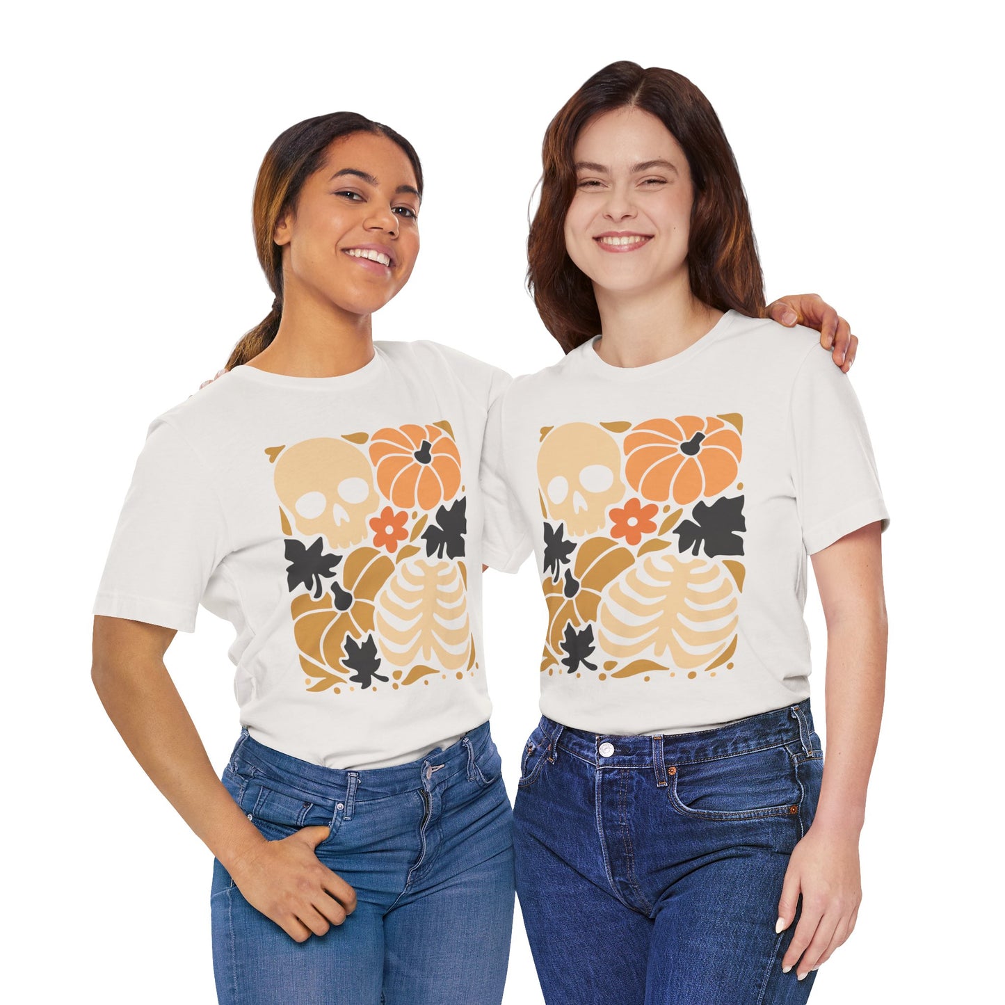 Autumn Vibes Graphic Tee | Halloween Shirt, Fall Apparel, Unisex Tee, Spooky Fashion, Pumpkin Skull Top