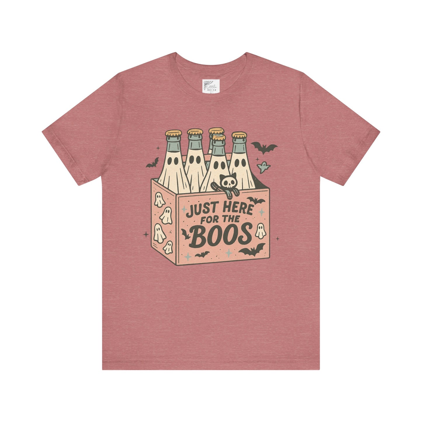 Halloween Vibes Unisex Tee - Just Here for the Boos, Fun Halloween Shirt, Party Wear, Gag Gift, Ghostly Spirit Classy Wear