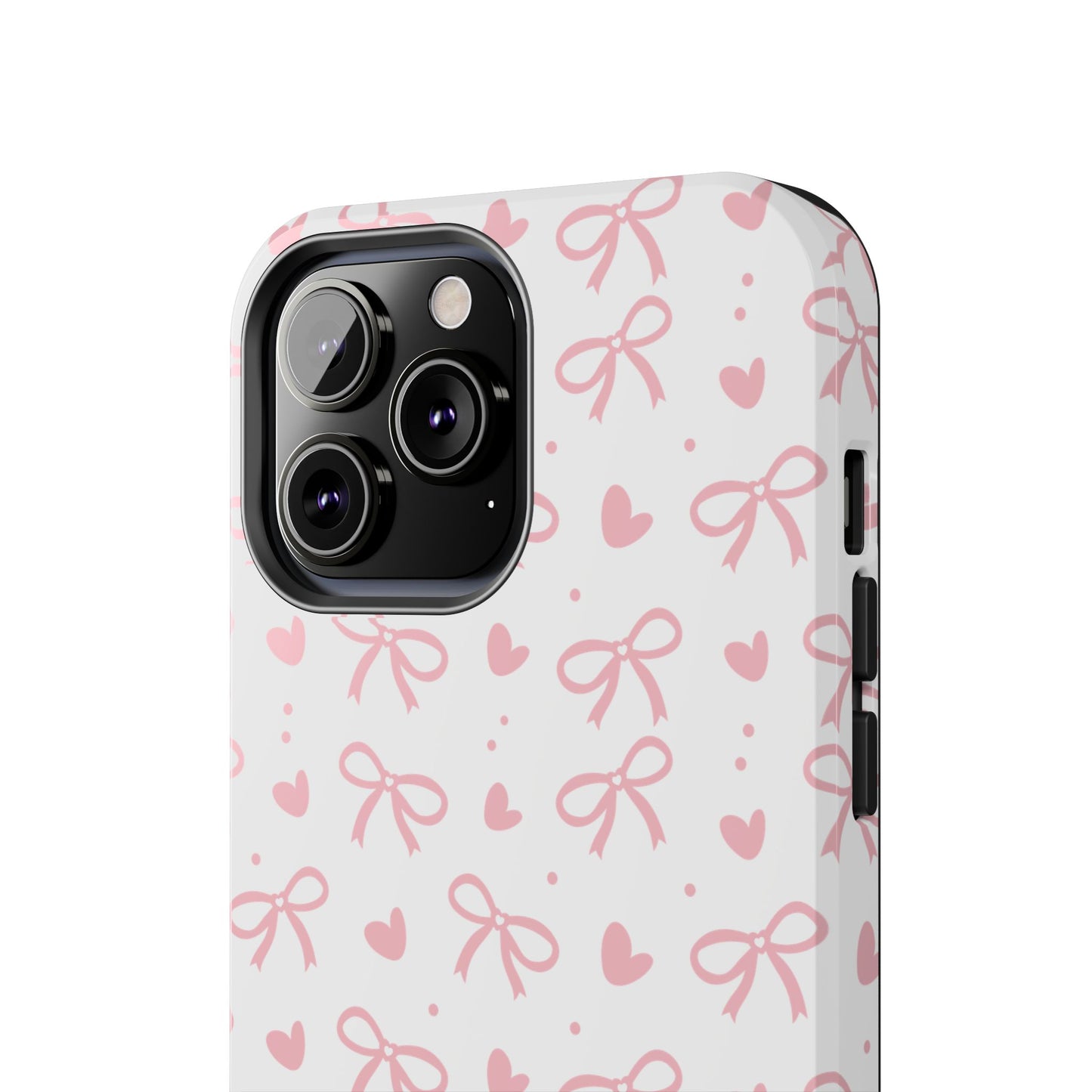 Love & Bows Tough Phone Cases for Girls, Cute Phone Cover, Valentine's Day Gift, Girly Accessories, Heart Pattern