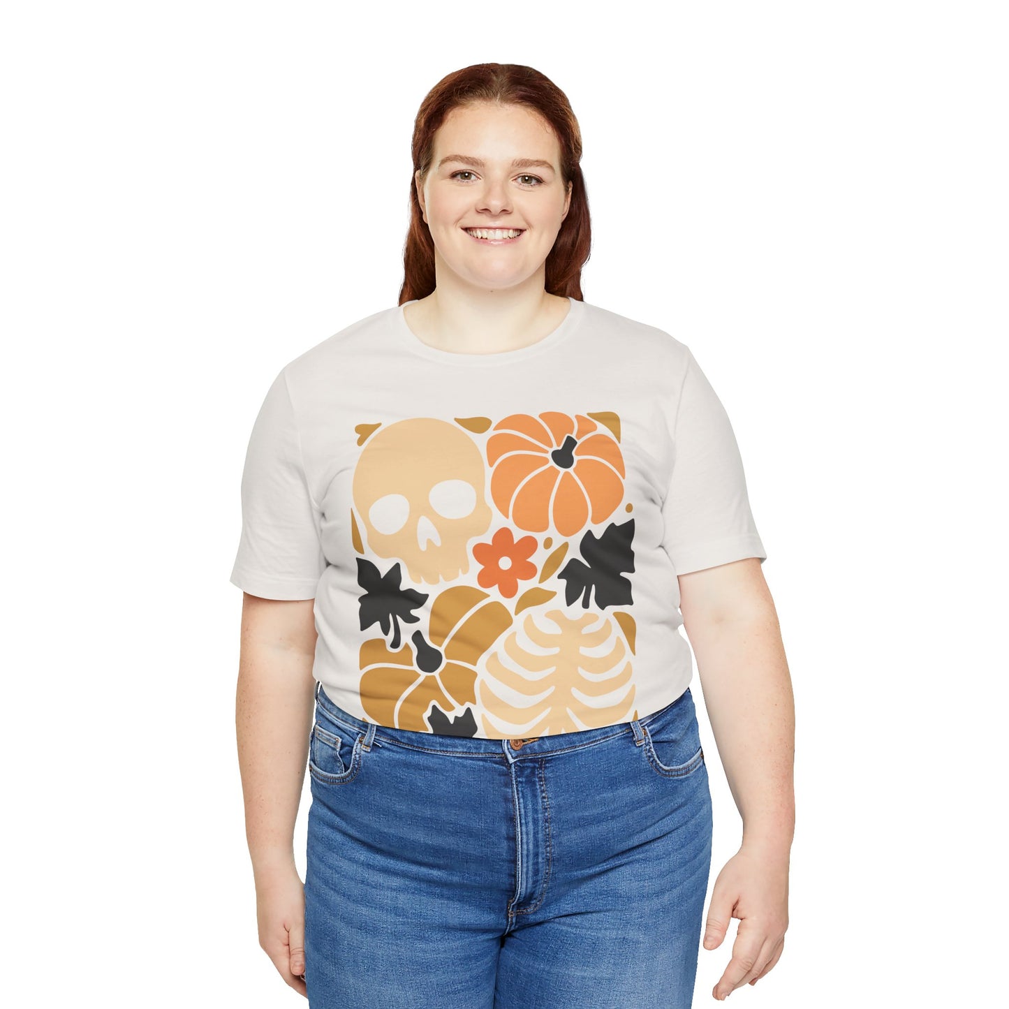 Autumn Vibes Graphic Tee | Halloween Shirt, Fall Apparel, Unisex Tee, Spooky Fashion, Pumpkin Skull Top