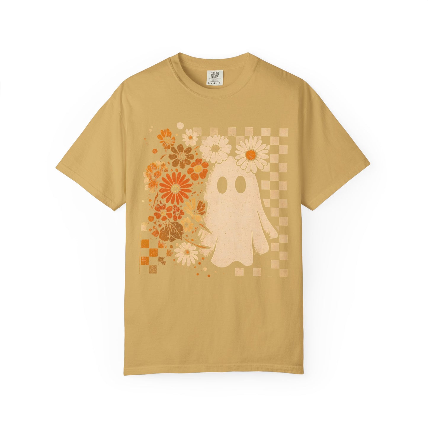 Whimsical Floral Ghost T-shirt, Casual Tee for Art Lovers, Perfect Gift for Halloween, Fall Fashion