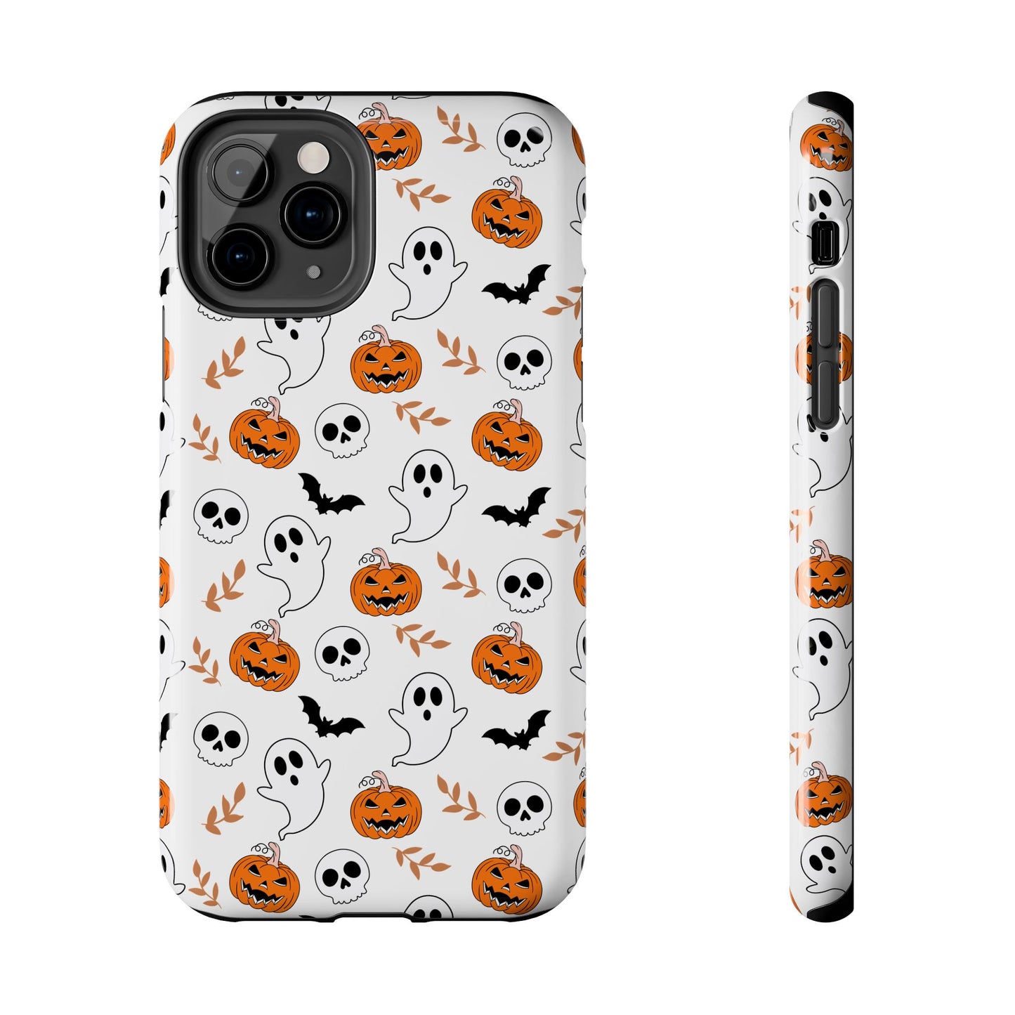 Halloween Themed Tough Phone Cases, Spooky Ghosts & Skulls, Perfect for Fall Decor, Unique Gift for Halloween Lovers, Fun Pumpkin Design