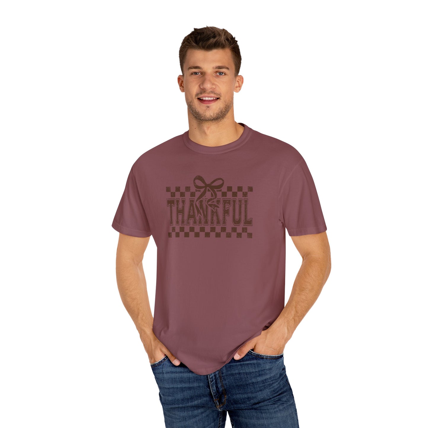 Thankful Unisex Garment-Dyed T-Shirt, Casual Fall Tee, Thanksgiving Gift, Cozy Everyday Wear, Autumn Fashion, Comfortable Tops