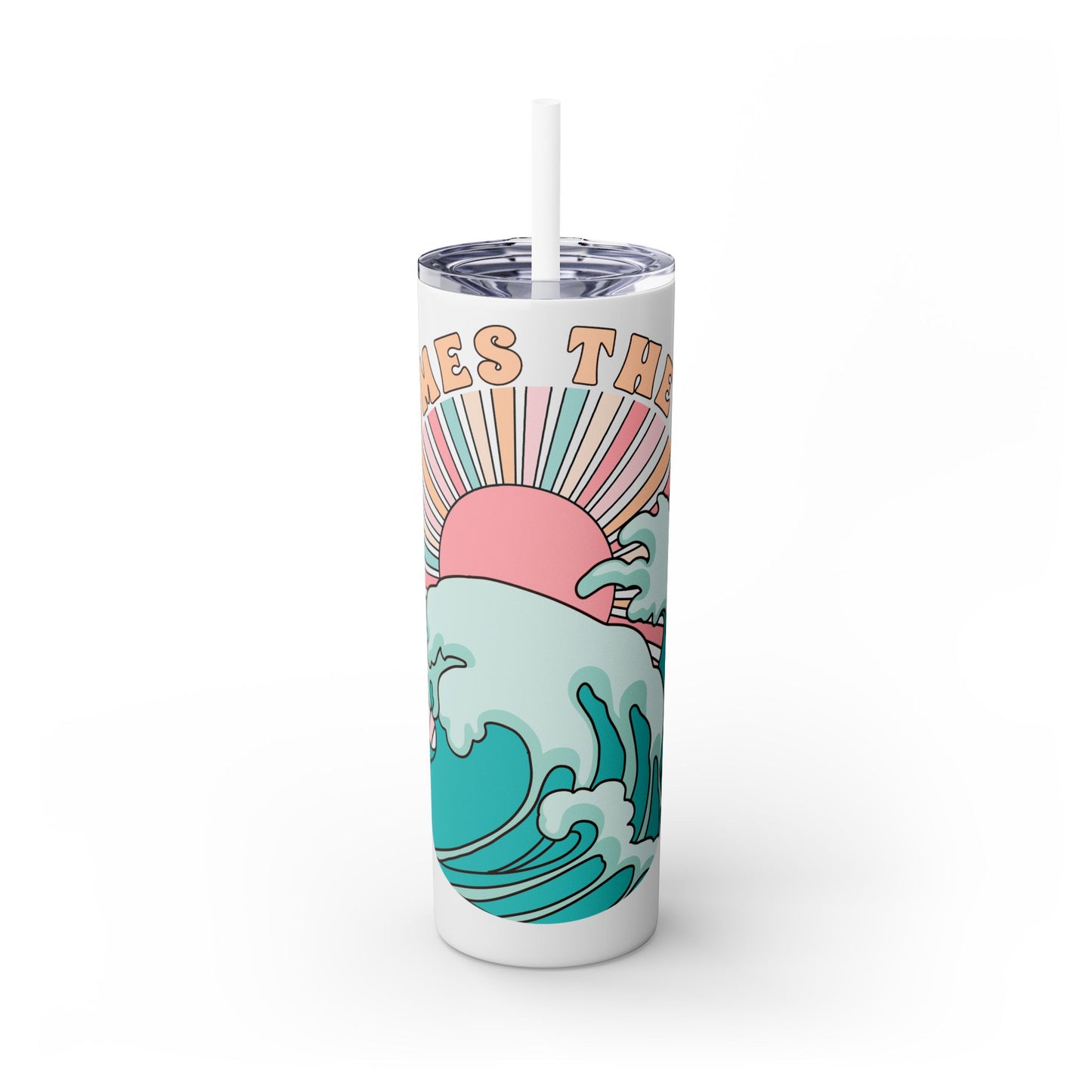 Summer Skinny Tumbler with Straw, 20oz, here comes the sun skinny tumbler, glitter tumbler
