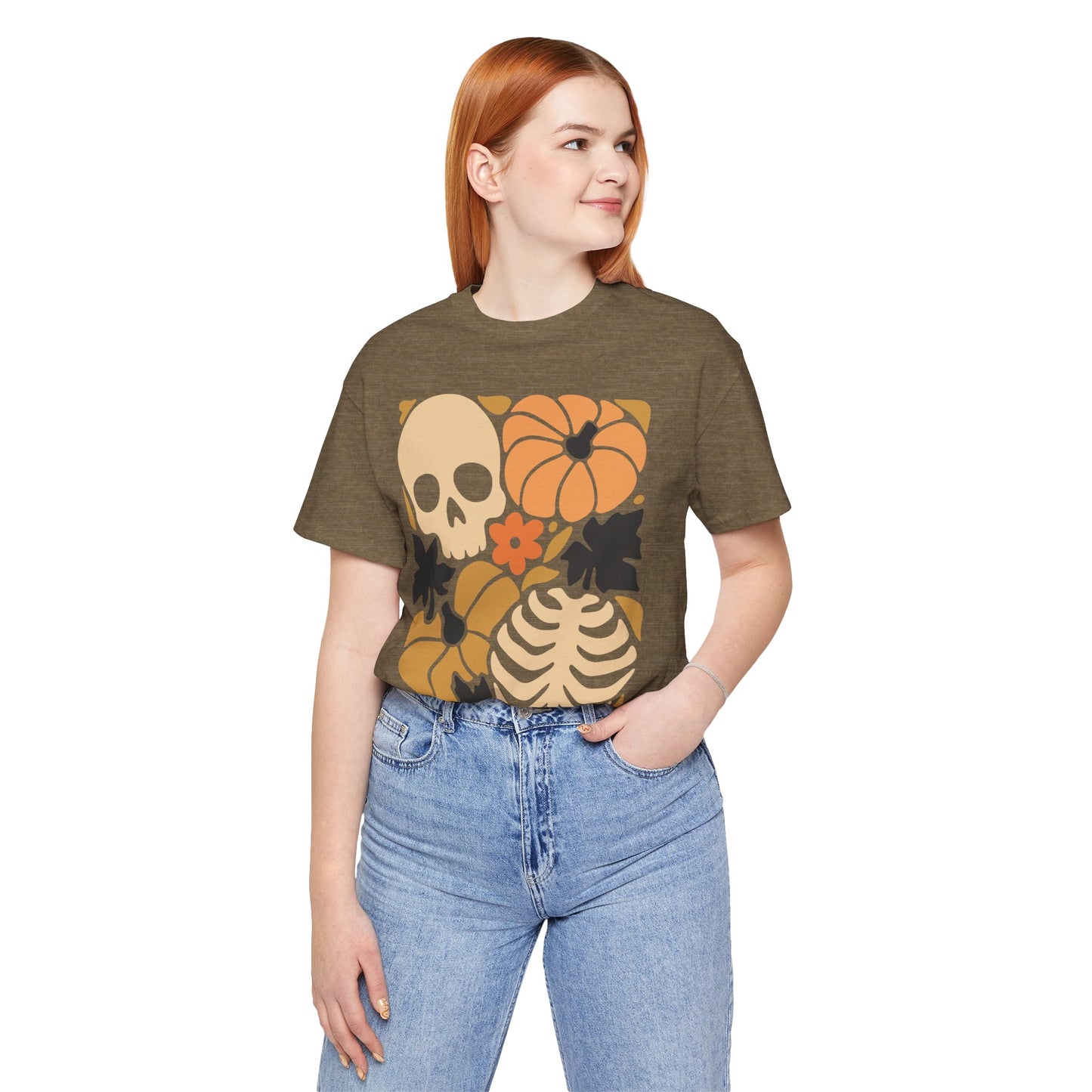 Autumn Vibes Graphic Tee | Halloween Shirt, Fall Apparel, Unisex Tee, Spooky Fashion, Pumpkin Skull Top