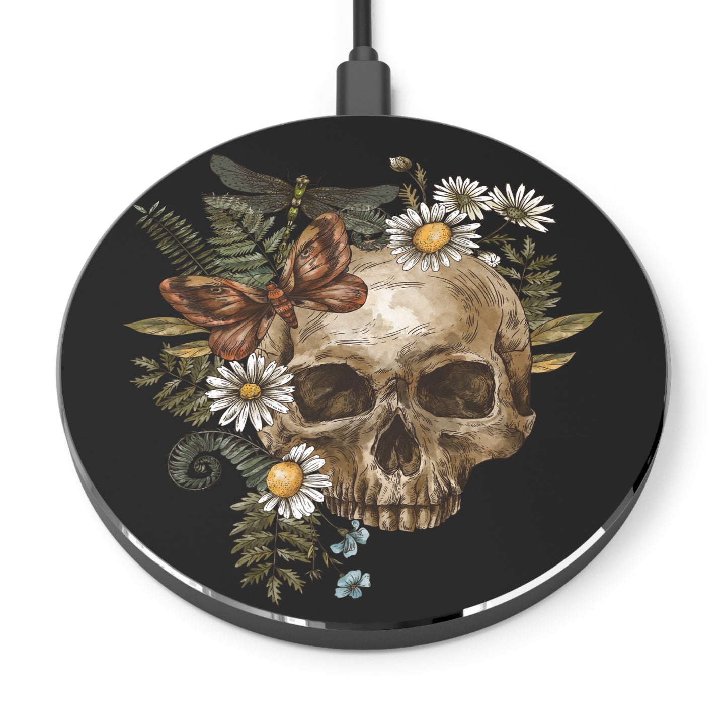 Floral Skull Wireless Charger