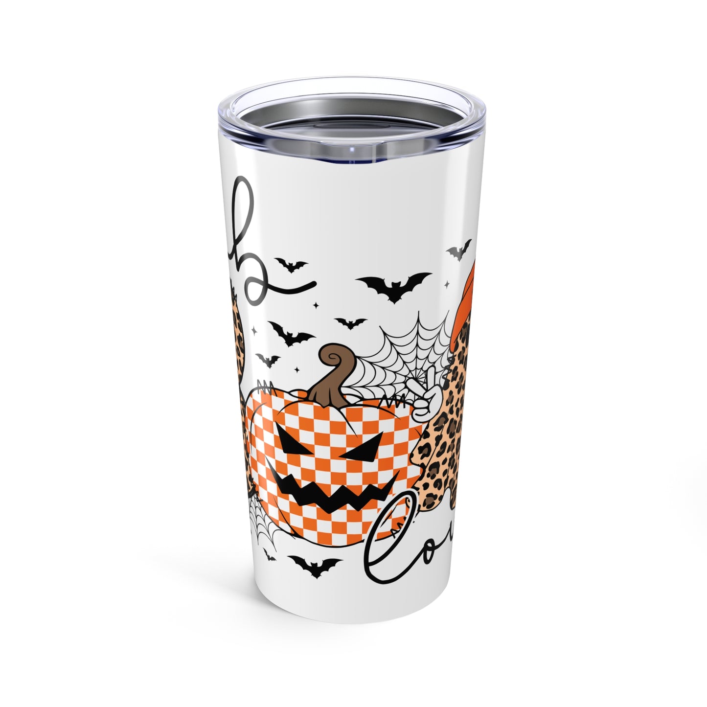 Stylish Halloween Tumbler, Leopard Print Tumbler, Fall Decor, Gift for Her, Travel Mug, Seasonal Party Mug