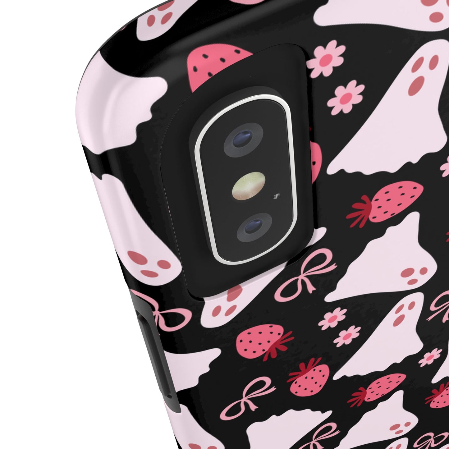 Cute Ghosts and Strawberries Phone Case | Tough Phone Cases, Halloween Accessories, Unique Gift Ideas, Spooky Aesthetic, Everyday Style