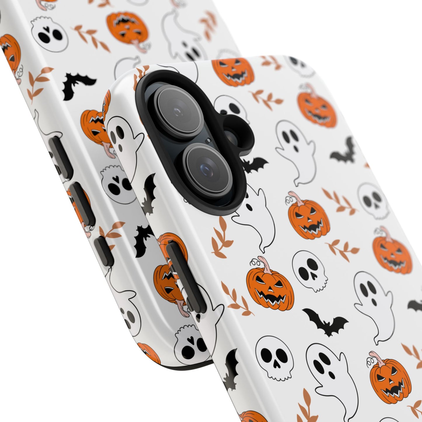 Halloween Themed Tough Phone Cases, Spooky Ghosts & Skulls, Perfect for Fall Decor, Unique Gift for Halloween Lovers, Fun Pumpkin Design
