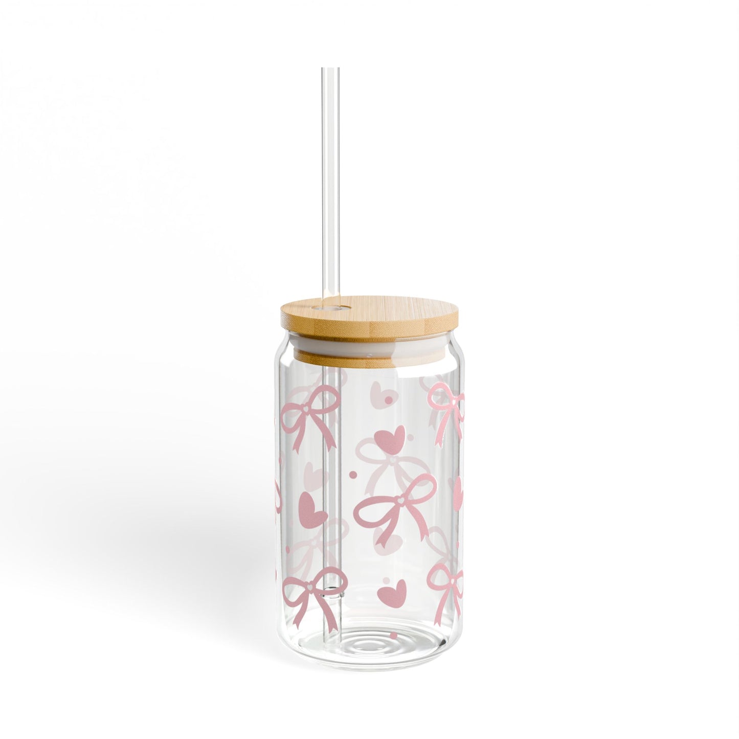 Charming Bow-Decorated Sipper Glass, 16oz – Perfect for Gifts, Parties, Weddings, Home Decor, Sweetheart Celebrations