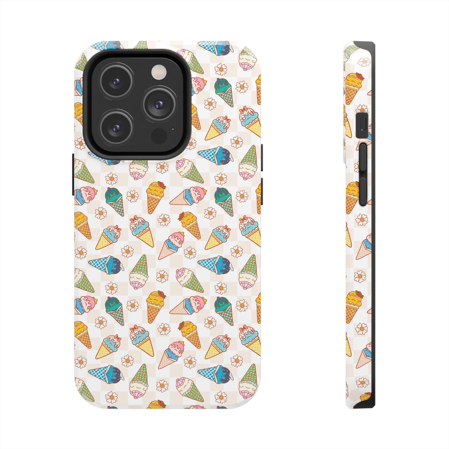 Princess Themed Colorful Ice Cream Tough Phone Cases - Fun, Giftable, Summer Vibe, Durable Protection for Your Device, Perfect for Food Lovers, Bright