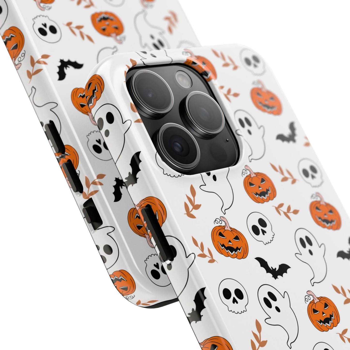 Halloween Themed Tough Phone Cases, Spooky Ghosts & Skulls, Perfect for Fall Decor, Unique Gift for Halloween Lovers, Fun Pumpkin Design