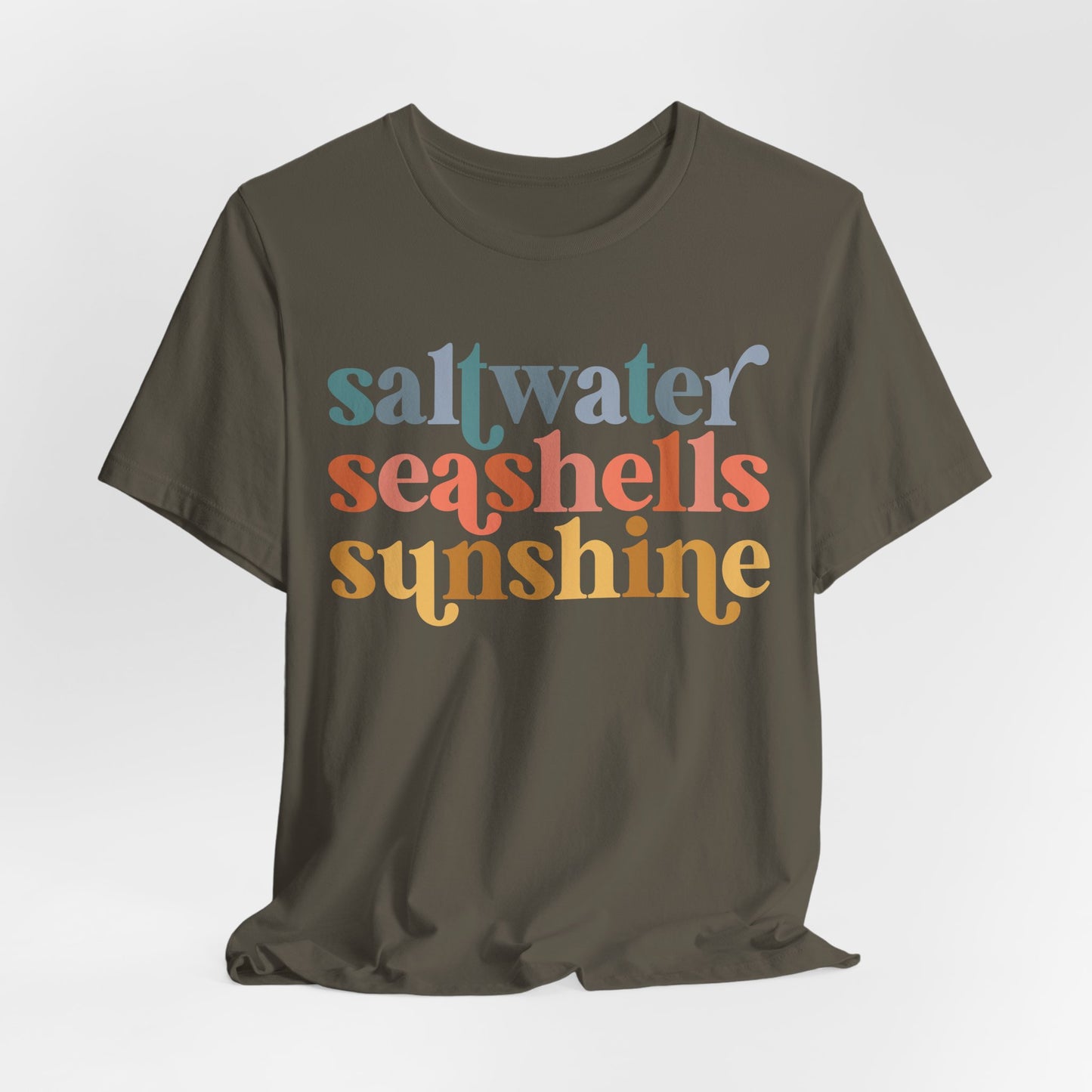 Coastal Vibes Unisex Jersey Tee - Saltwater Seashells Sunshine Design