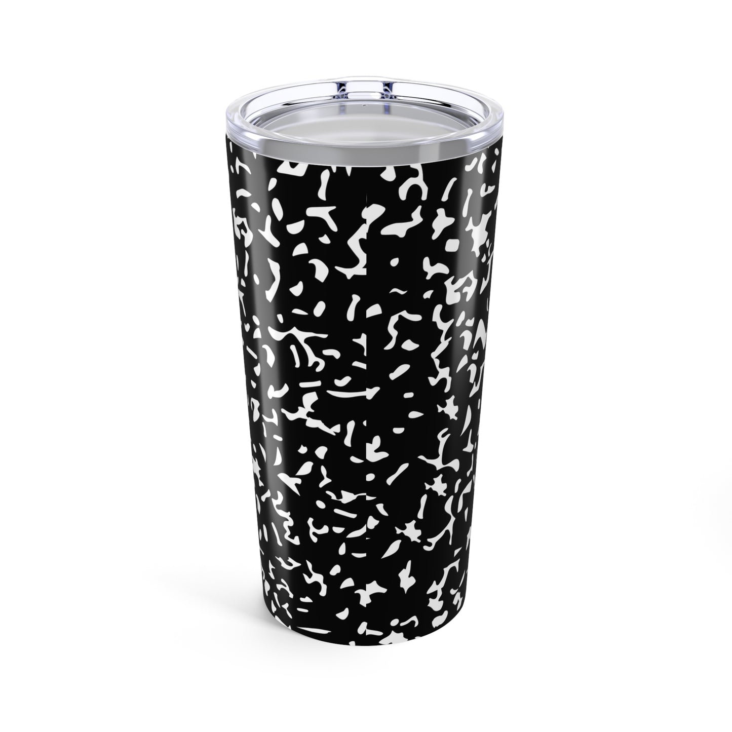 Personalized Composition Book Tumbler, Custom 20oz Travel Mug, Black and White Insulated Cup, Ideal for Students, Teachers, Graduation Gift
