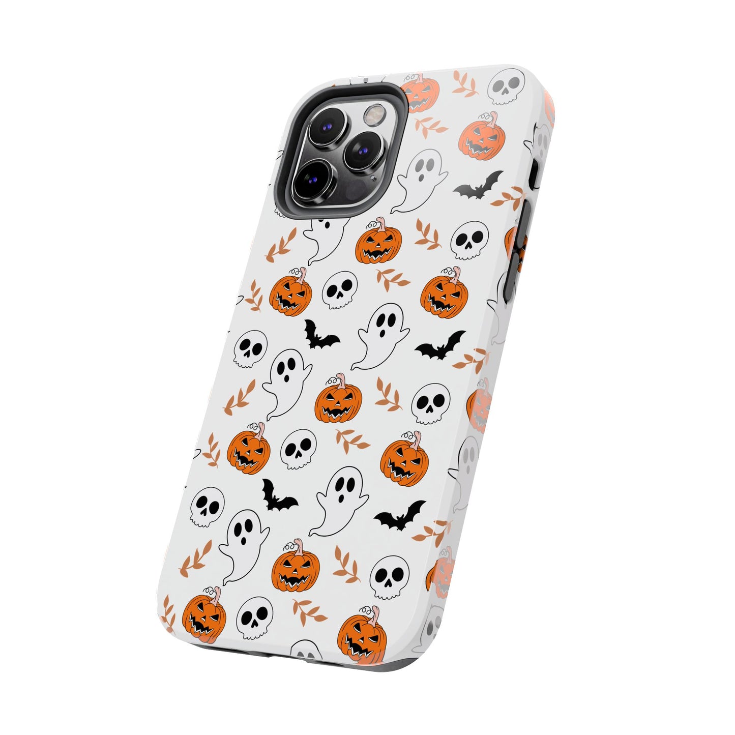 Halloween Themed Tough Phone Cases, Spooky Ghosts & Skulls, Perfect for Fall Decor, Unique Gift for Halloween Lovers, Fun Pumpkin Design