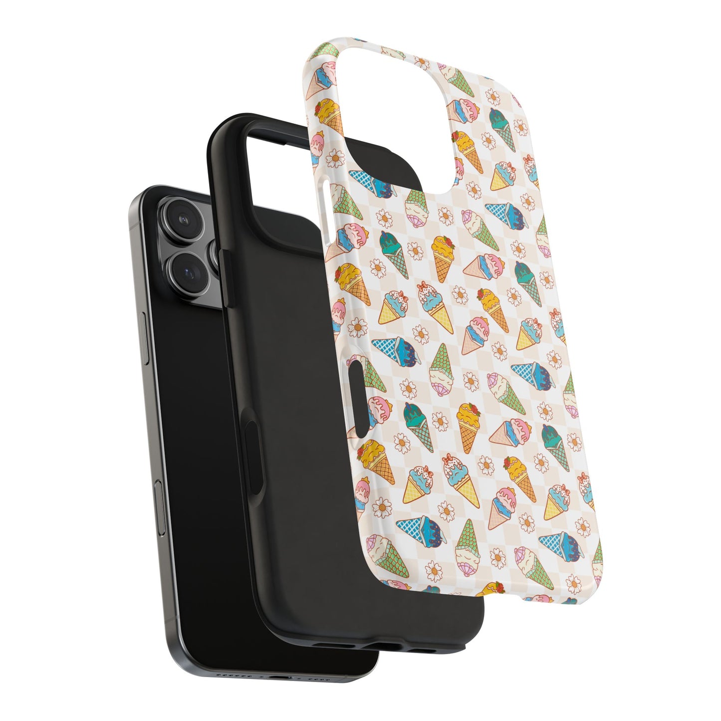 Princess Themed Colorful Ice Cream Tough Phone Cases - Fun, Giftable, Summer Vibe, Durable Protection for Your Device, Perfect for Food Lovers, Bright