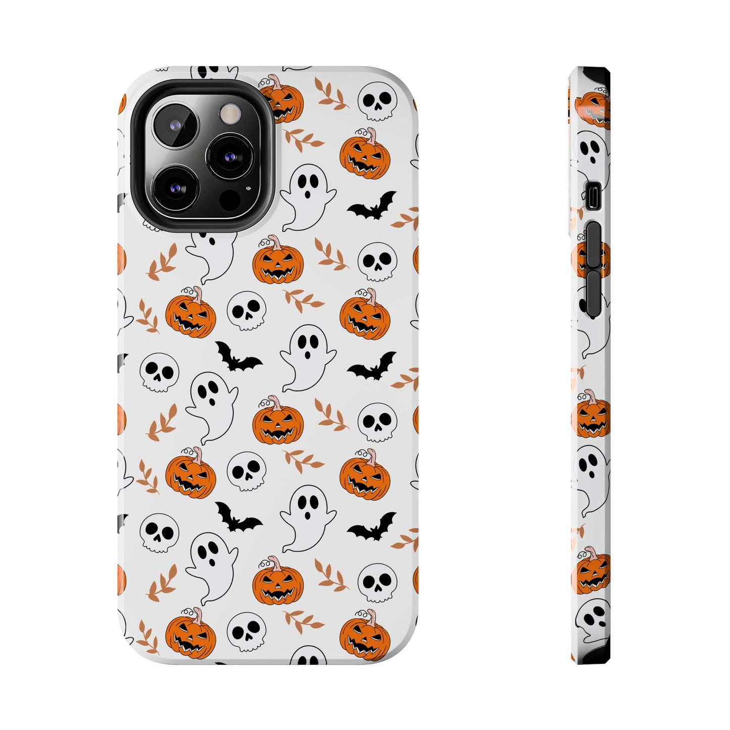 Halloween Themed Tough Phone Cases, Spooky Ghosts & Skulls, Perfect for Fall Decor, Unique Gift for Halloween Lovers, Fun Pumpkin Design