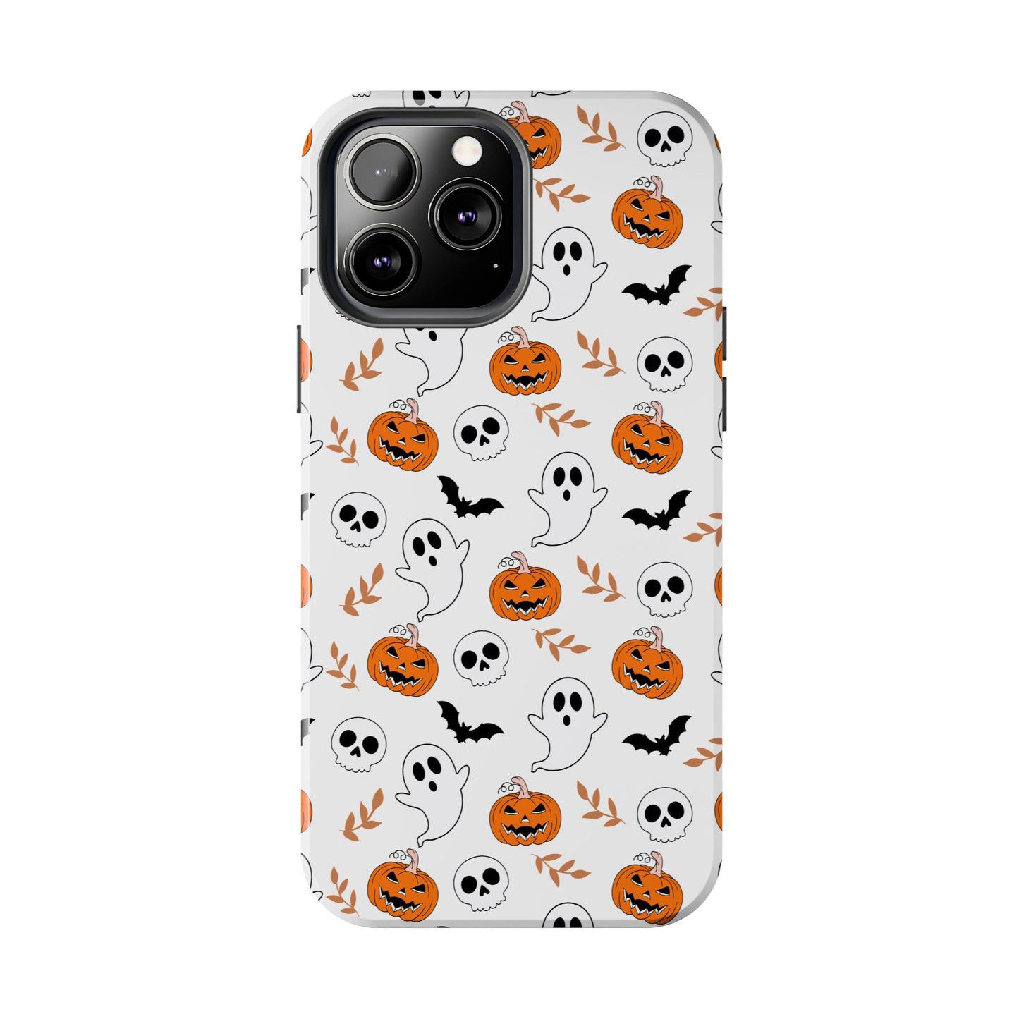 Halloween Themed Tough Phone Cases, Spooky Ghosts & Skulls, Perfect for Fall Decor, Unique Gift for Halloween Lovers, Fun Pumpkin Design