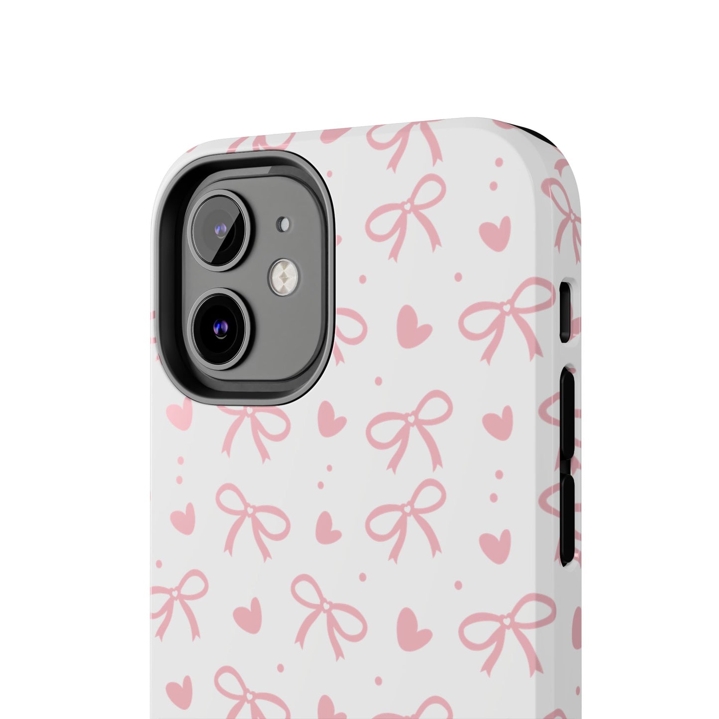 Love & Bows Tough Phone Cases for Girls, Cute Phone Cover, Valentine's Day Gift, Girly Accessories, Heart Pattern