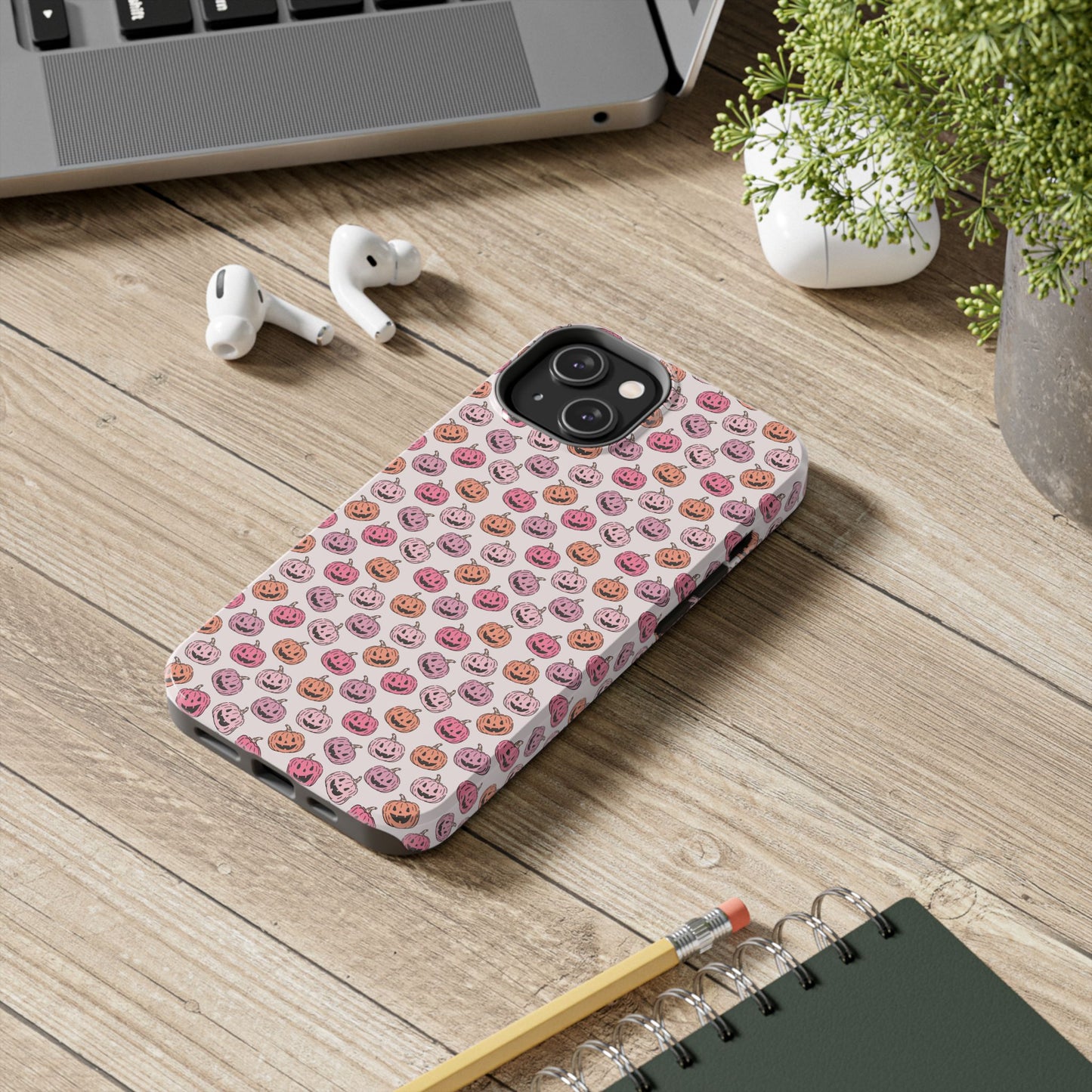 Cute Pumpkin Pattern Tough Phone Cases | Fall Decor, Halloween Accessories, Gifts for Her, Trendy Phone Protection