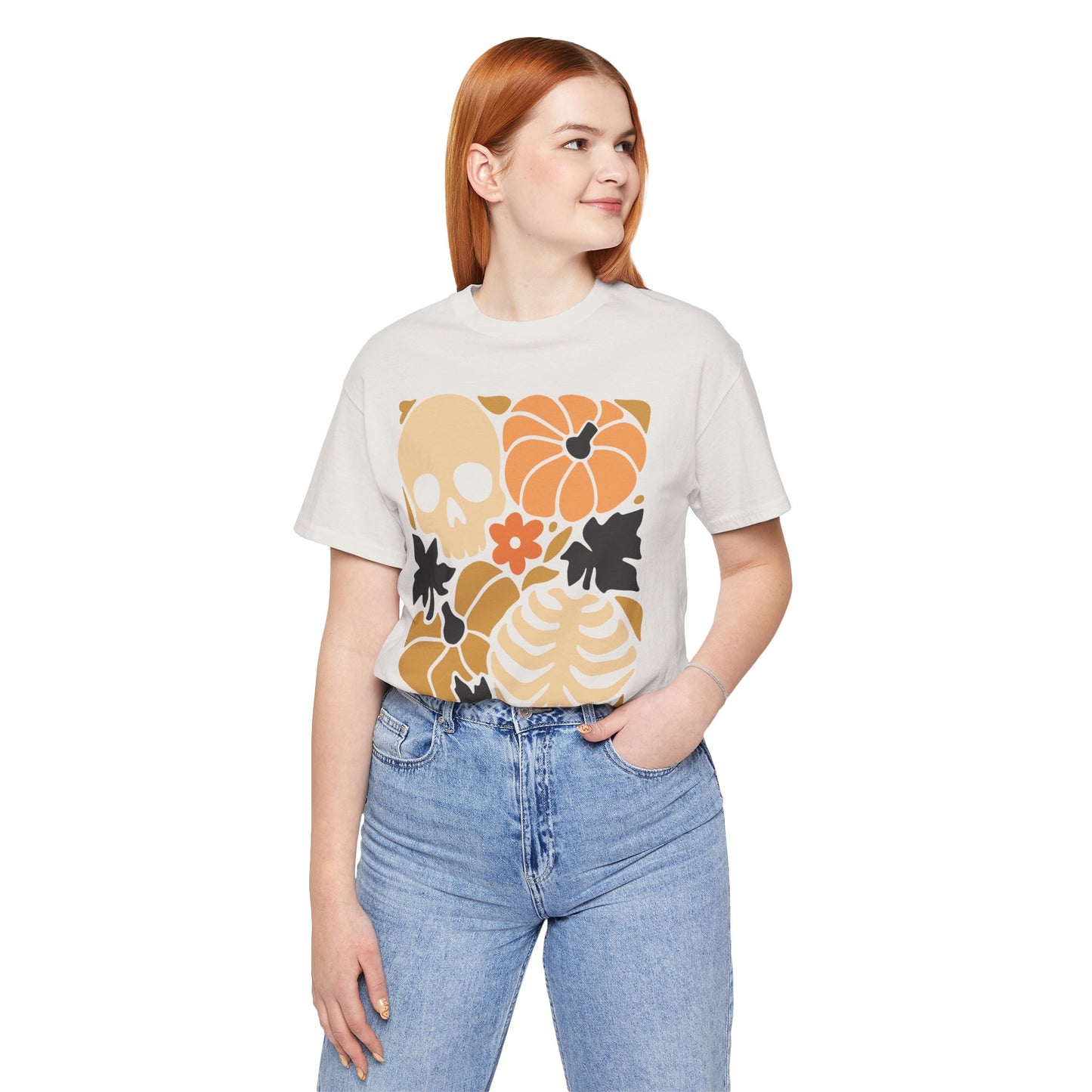 Autumn Vibes Graphic Tee | Halloween Shirt, Fall Apparel, Unisex Tee, Spooky Fashion, Pumpkin Skull Top