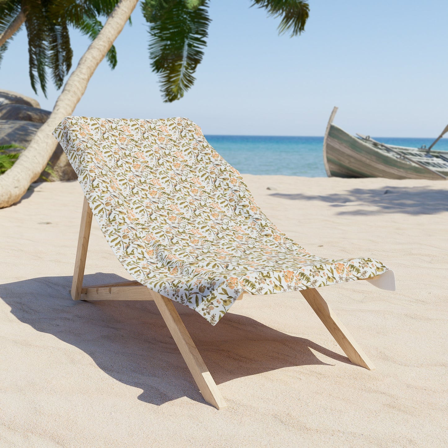 Tropical Floral Beach Towel