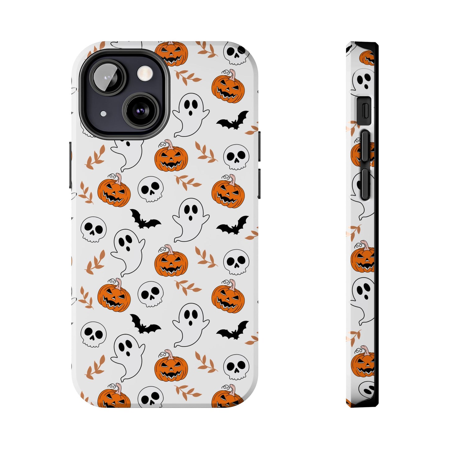 Halloween Themed Tough Phone Cases, Spooky Ghosts & Skulls, Perfect for Fall Decor, Unique Gift for Halloween Lovers, Fun Pumpkin Design