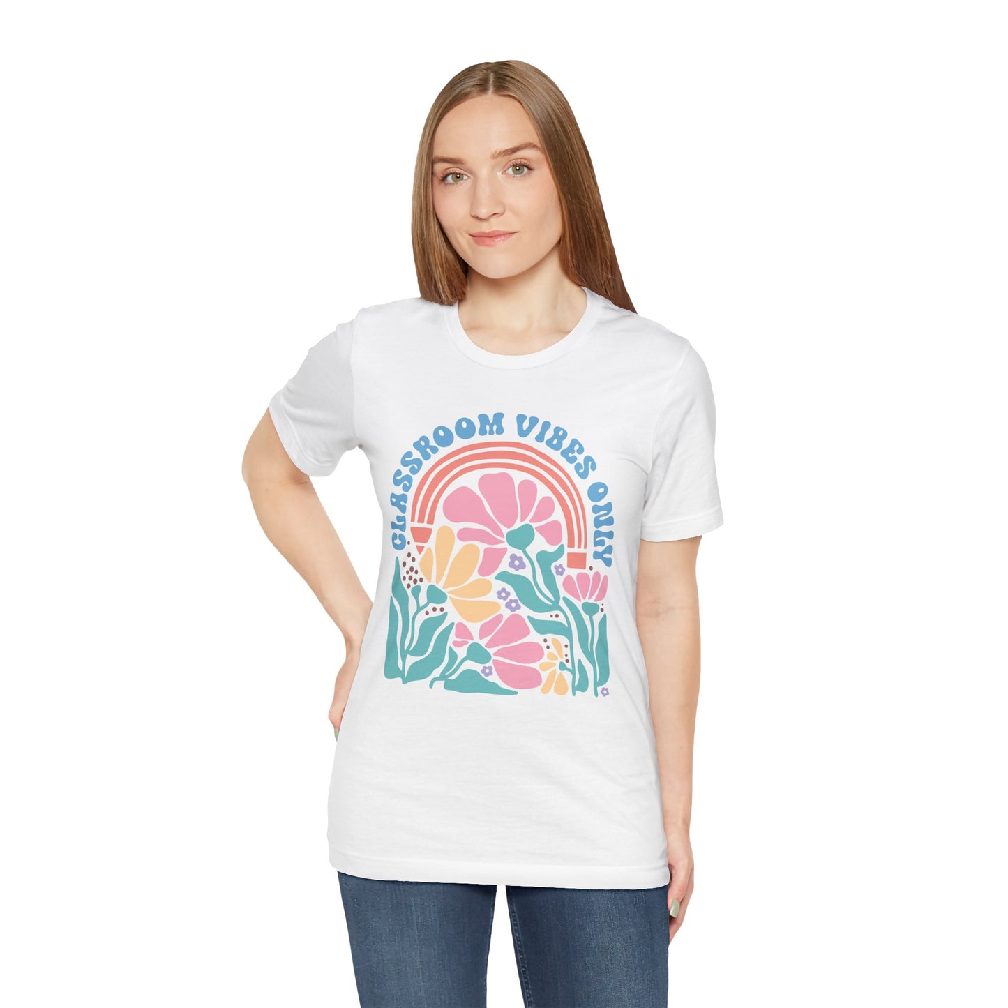 Classroom Vibes Only Unisex Tee - Casual Floral Design for Teachers & Students