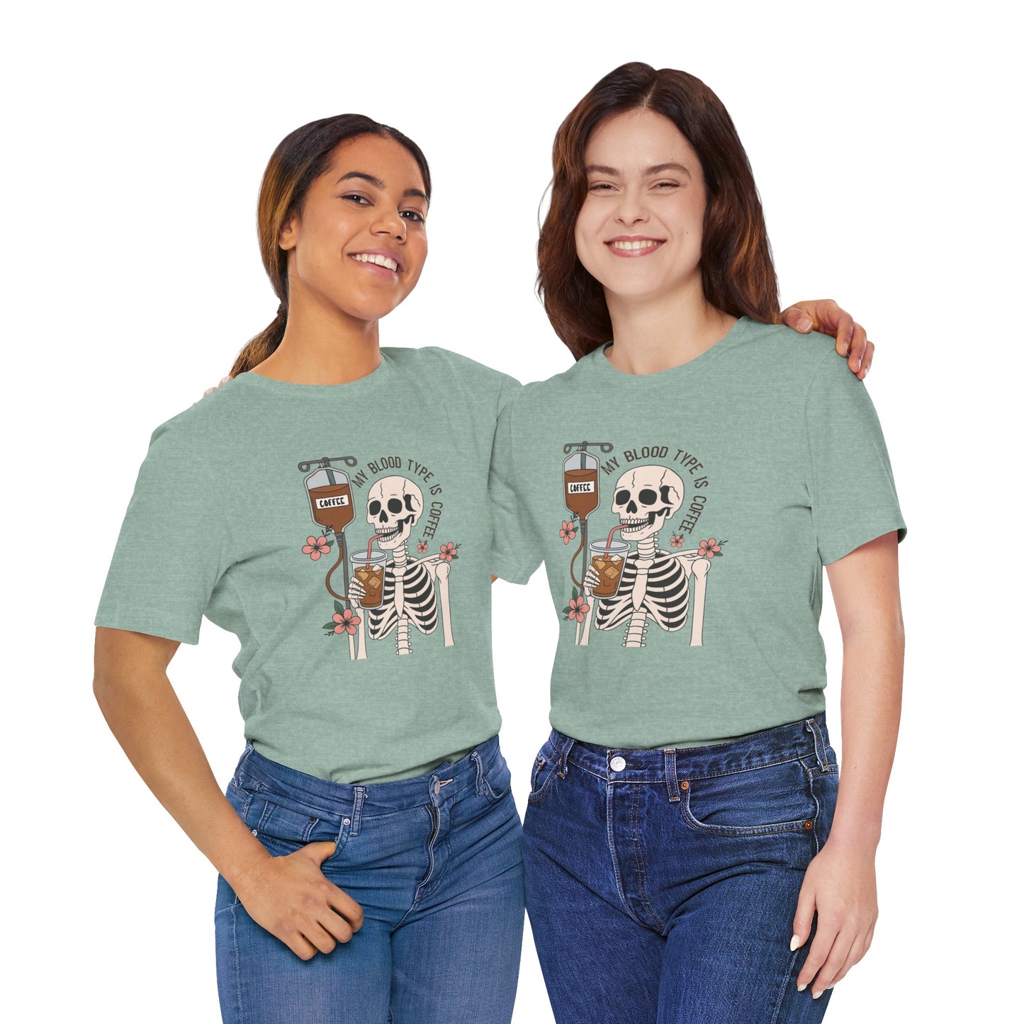 Coffee Lover's Skeleton Tee - Unisex Short Sleeve Shirt, Ideal Gift for Coffee Addicts, Fun Halloween Apparel, Quirky Coffee Shirt