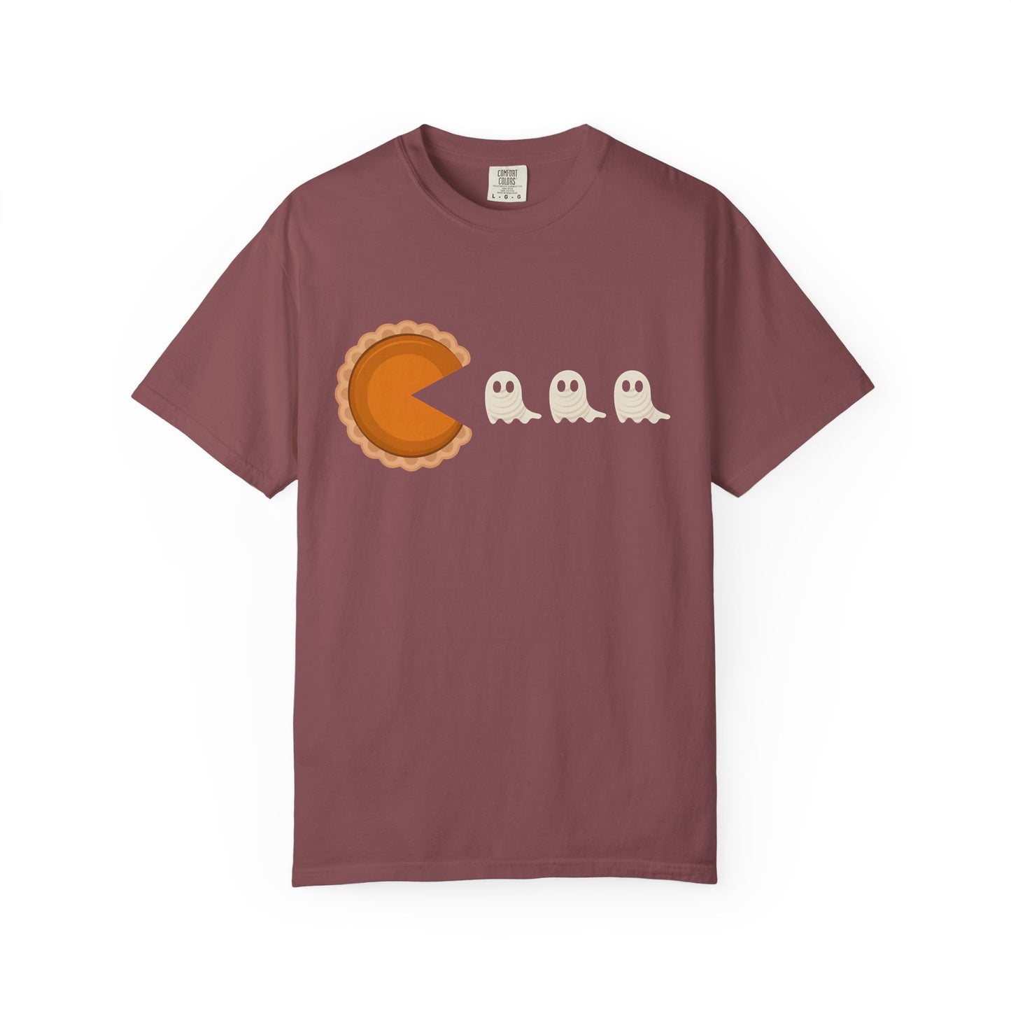 Pac-Man Pumpkin Pie Ghosts Unisex T-Shirt, Halloween Tee, Gamer Shirt, Fun Graphic Top, Gift for Gamers, Casual Wear