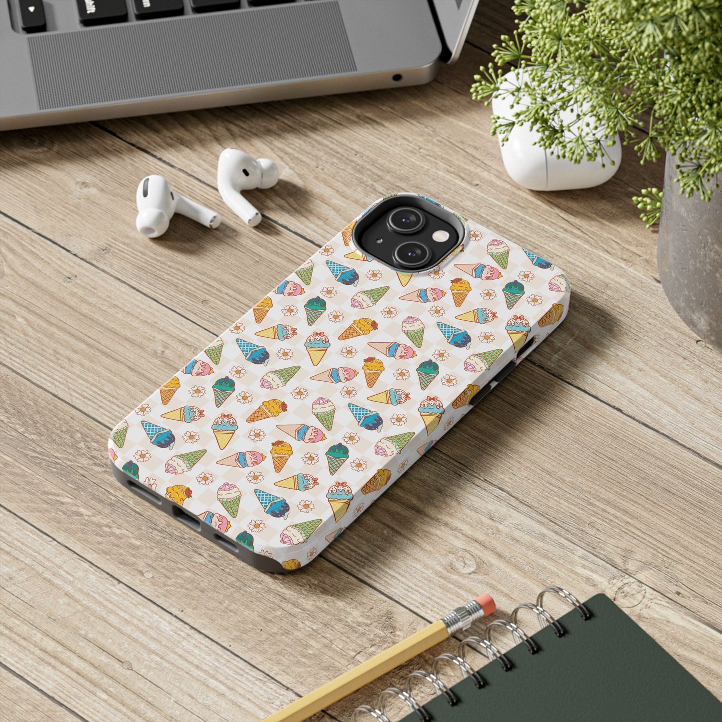 Princess Themed Colorful Ice Cream Tough Phone Cases - Fun, Giftable, Summer Vibe, Durable Protection for Your Device, Perfect for Food Lovers, Bright