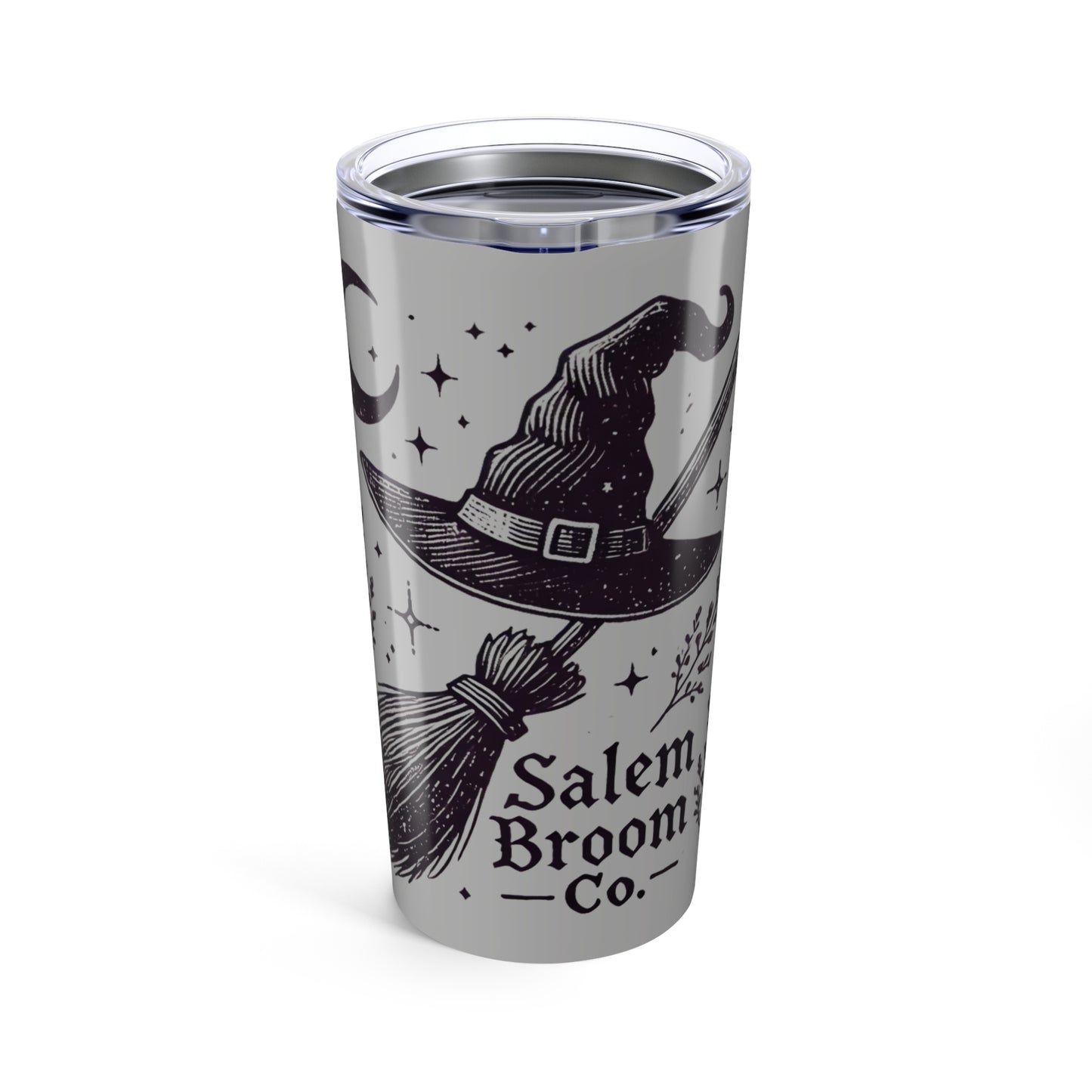 Salem Broom Co. Witchy Tumbler 20oz, Halloween Cup, Gift for Witches, Travel Mug, Purple Witch Theme