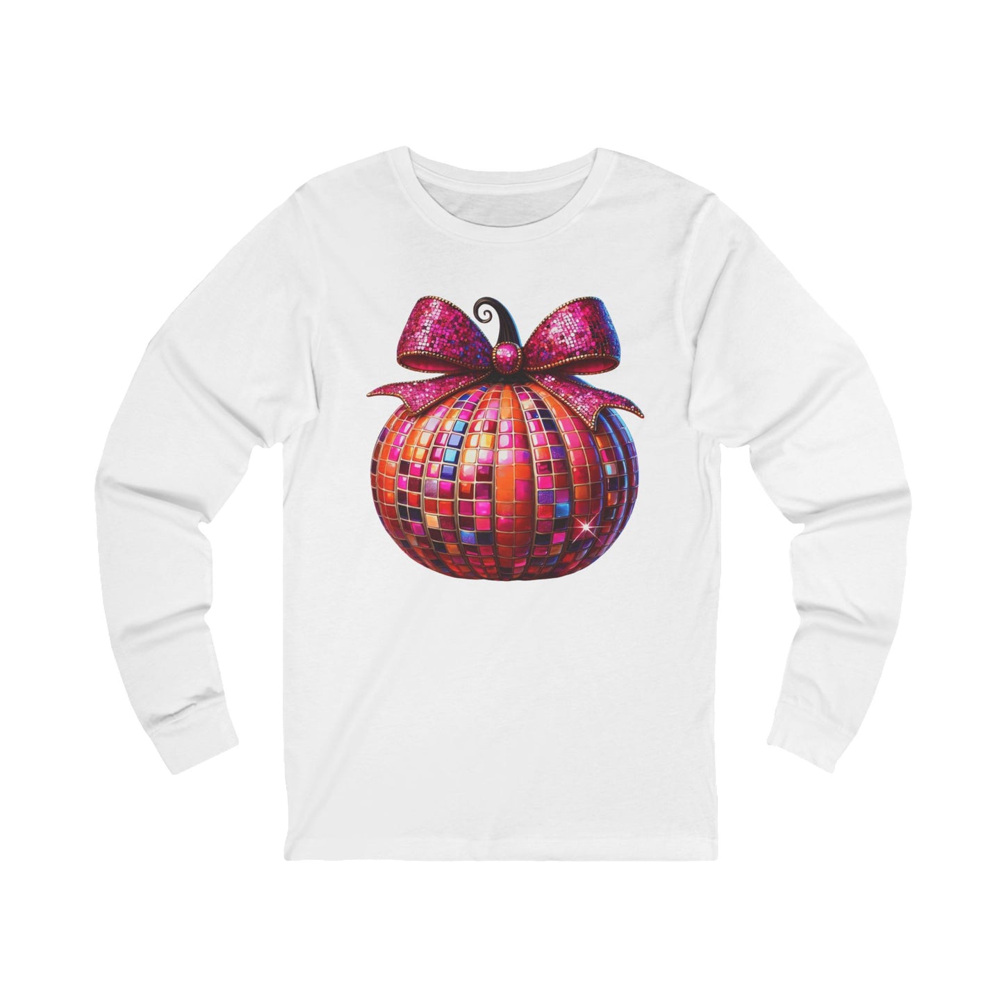 Disco Pumpkin Tee, Halloween Shirt, Long Sleeve T-Shirt, Fall Clothing